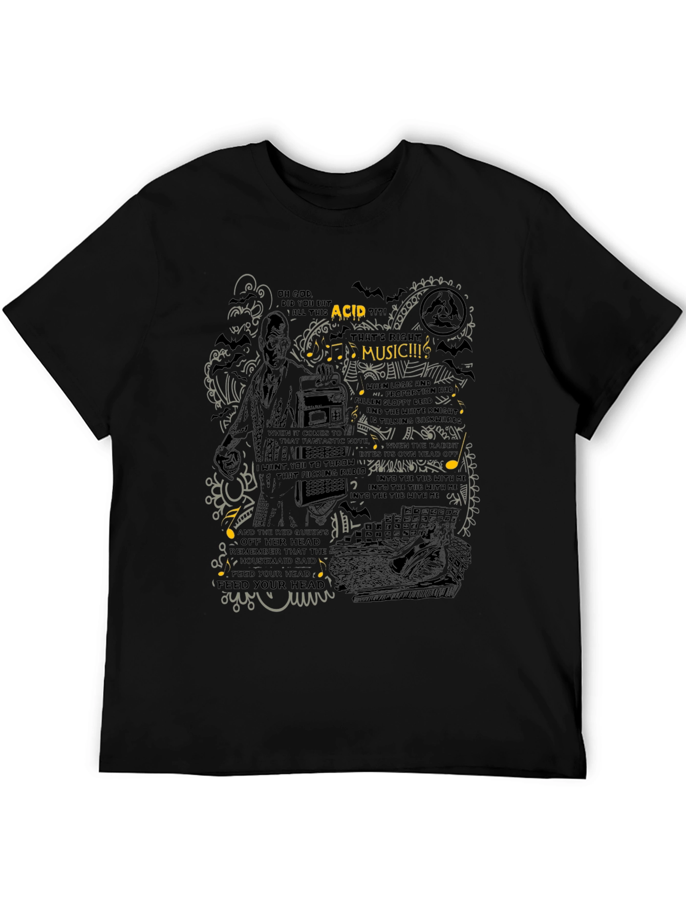 Acid Music Graphic Print T-Shirt