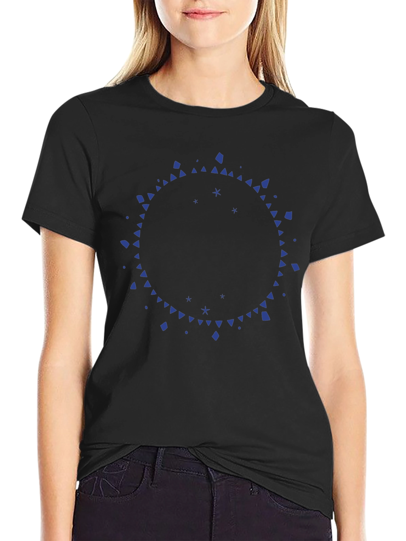 Abstract Circle Graphic Tee - Mens Black T-Shirt