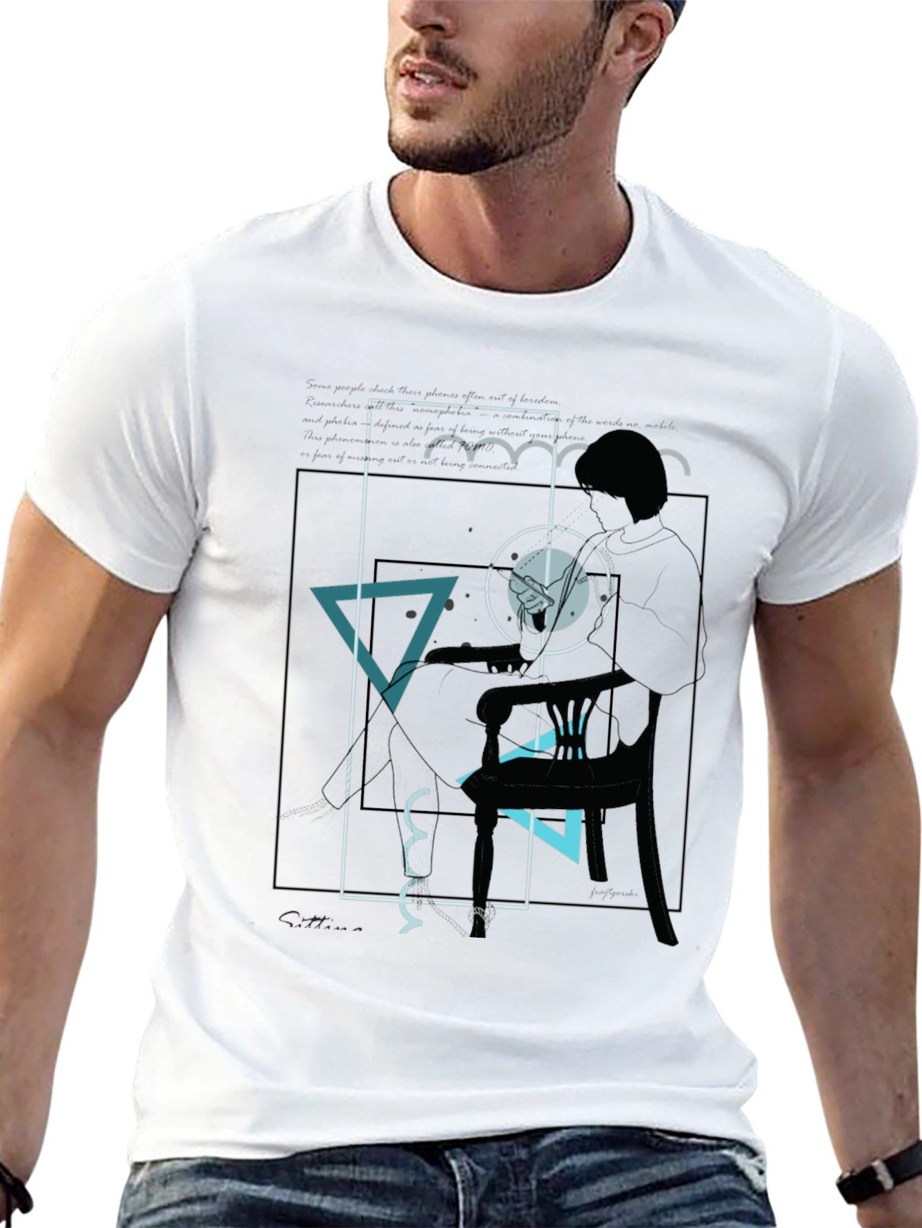 Abstract Graphic Tee - Mens Black T-Shirt
