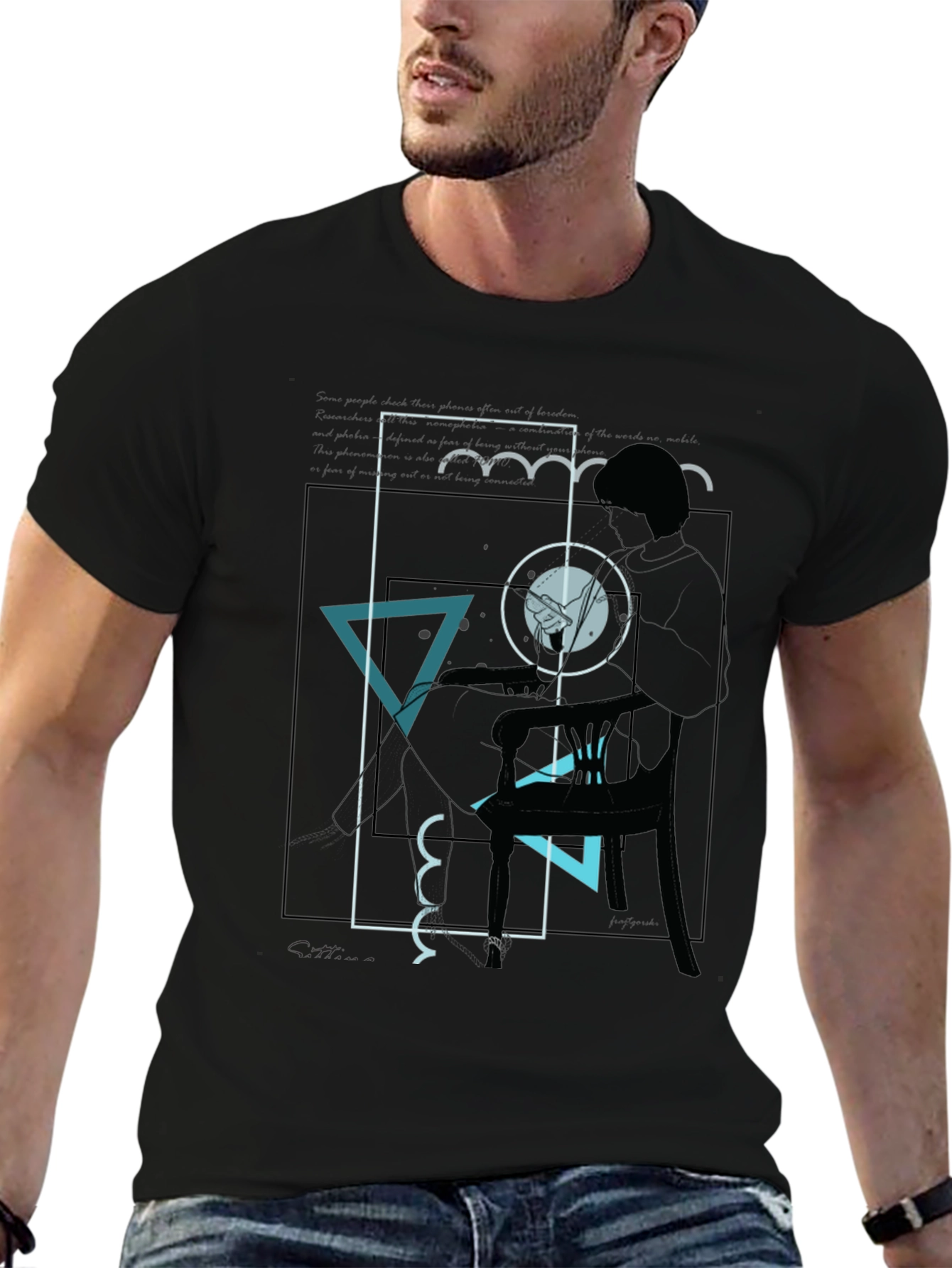 Abstract Graphic Tee - Mens Black T-Shirt