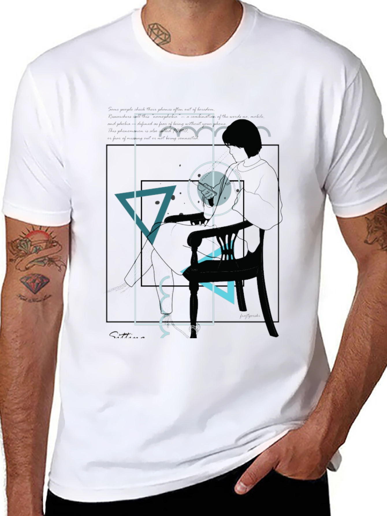 Abstract Graphic Tee - Mens Black T-Shirt