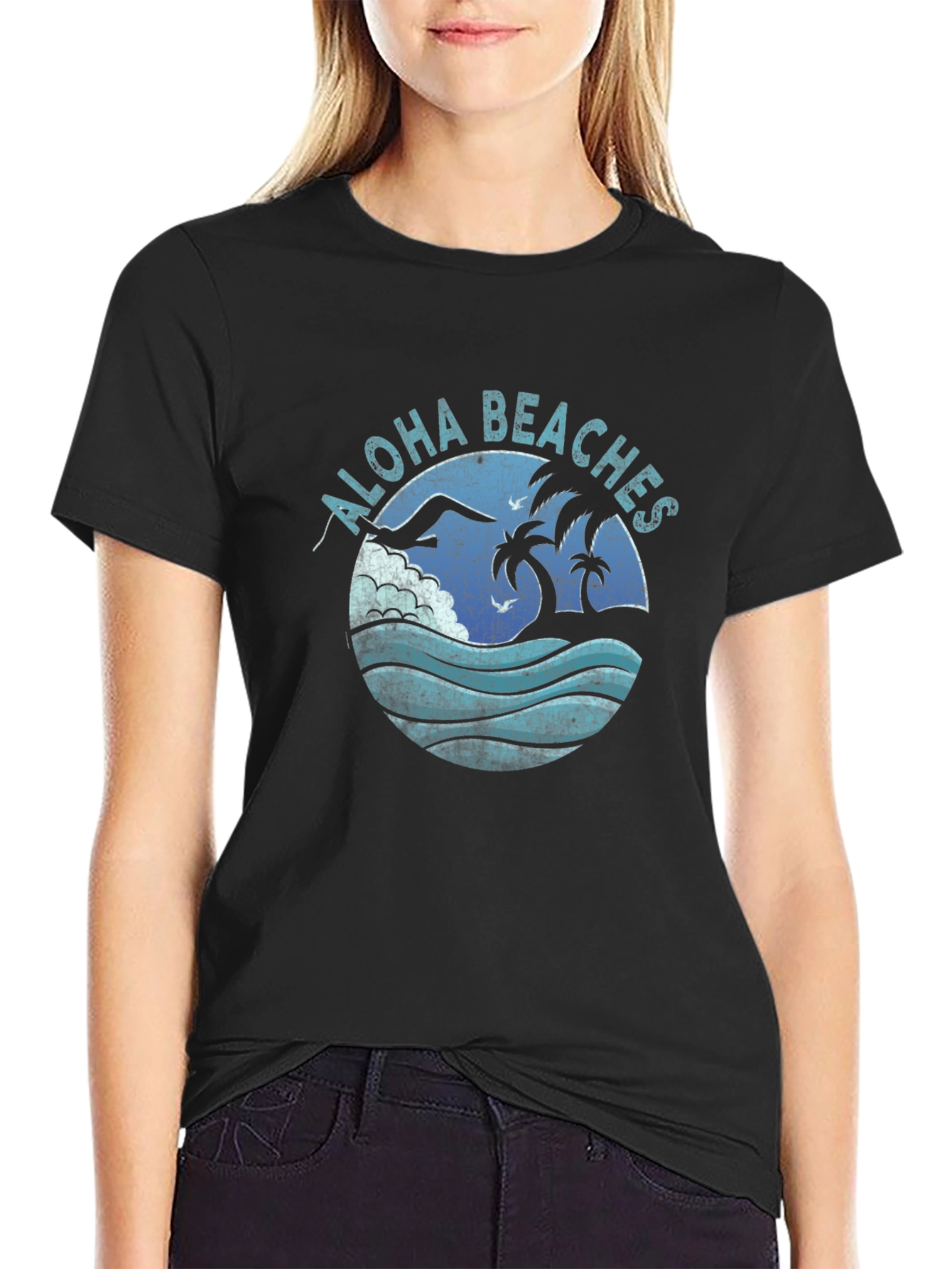 Aloha Beaches Graphic Tee - Black