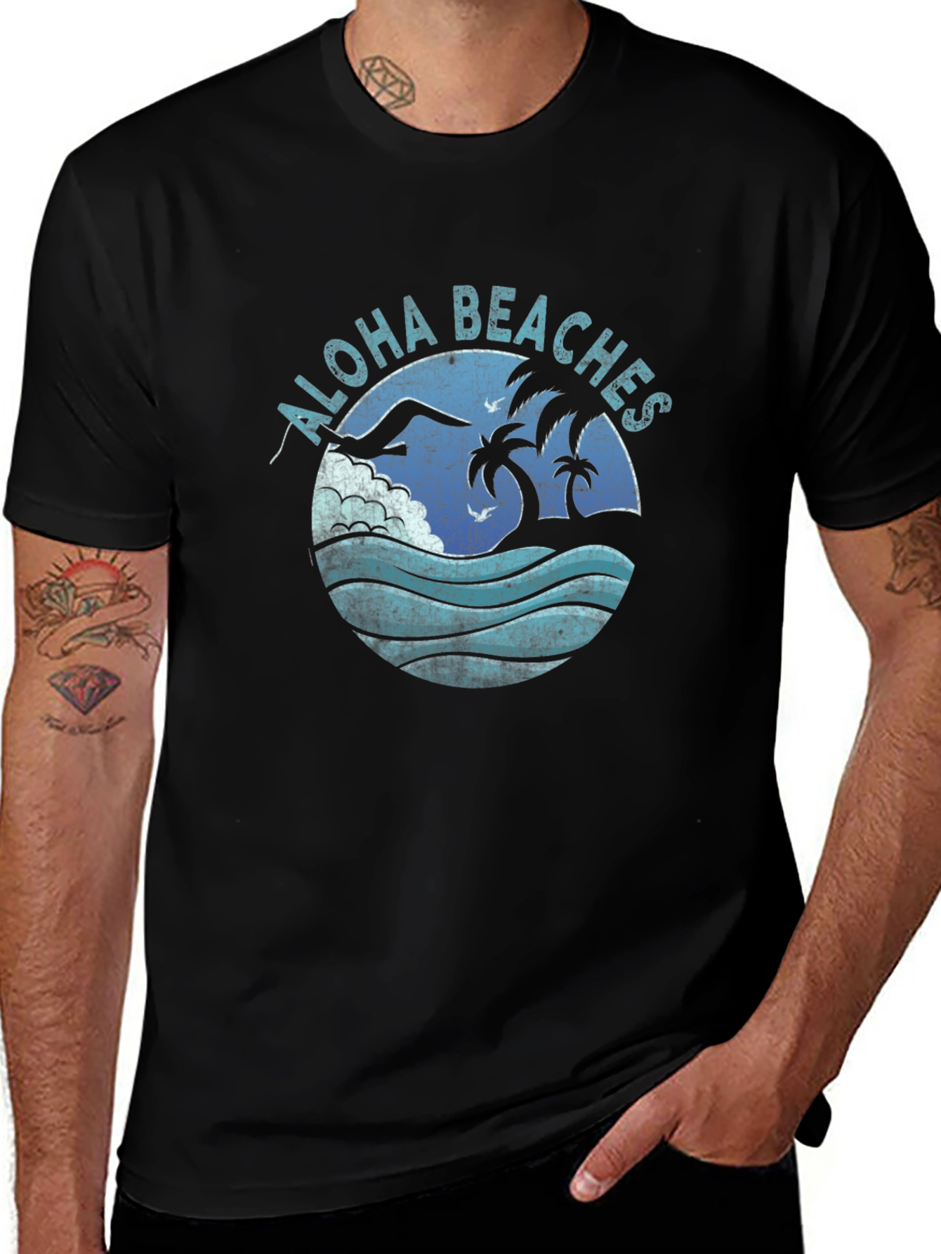 Aloha Beaches Graphic Tee - Black