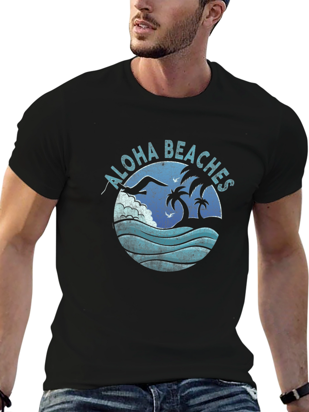 Aloha Beaches Graphic Tee - Black