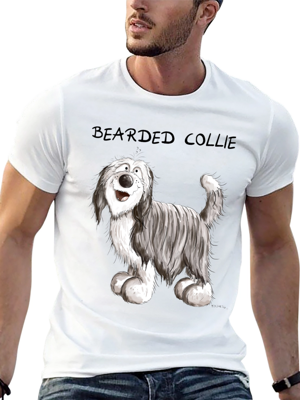 Bearded Collie Cartoon T-Shirt
