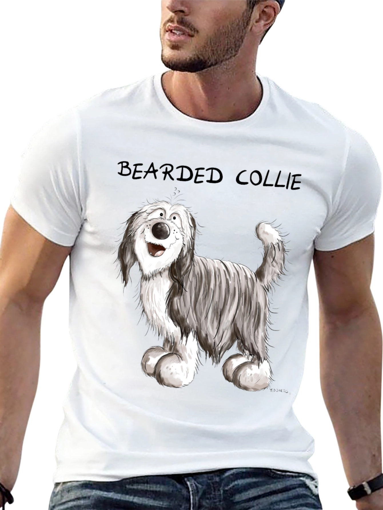 Bearded Collie Cartoon T-Shirt