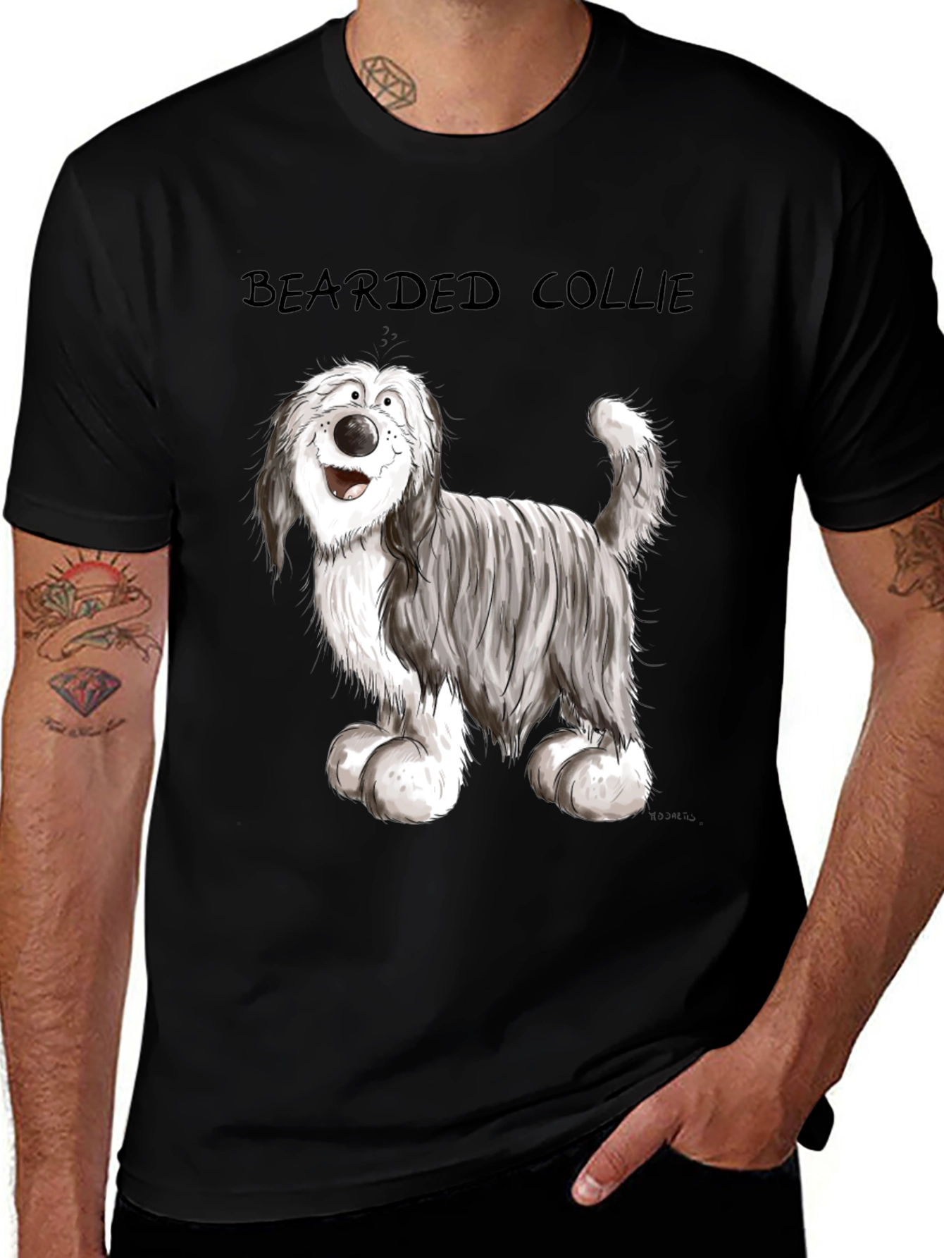 Bearded Collie Cartoon T-Shirt