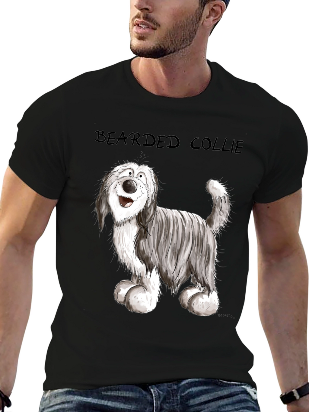 Bearded Collie Cartoon T-Shirt