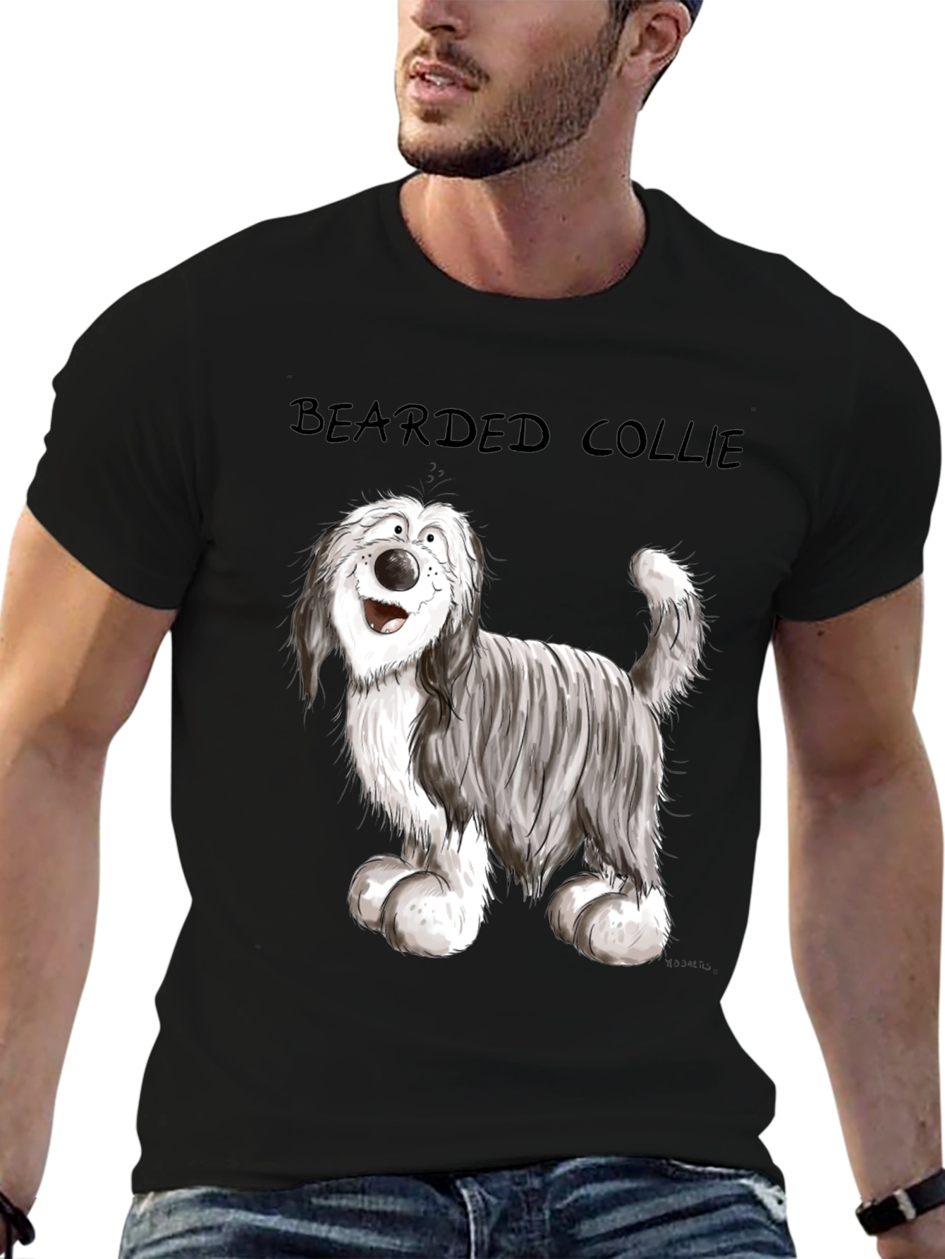 Bearded Collie Cartoon T-Shirt