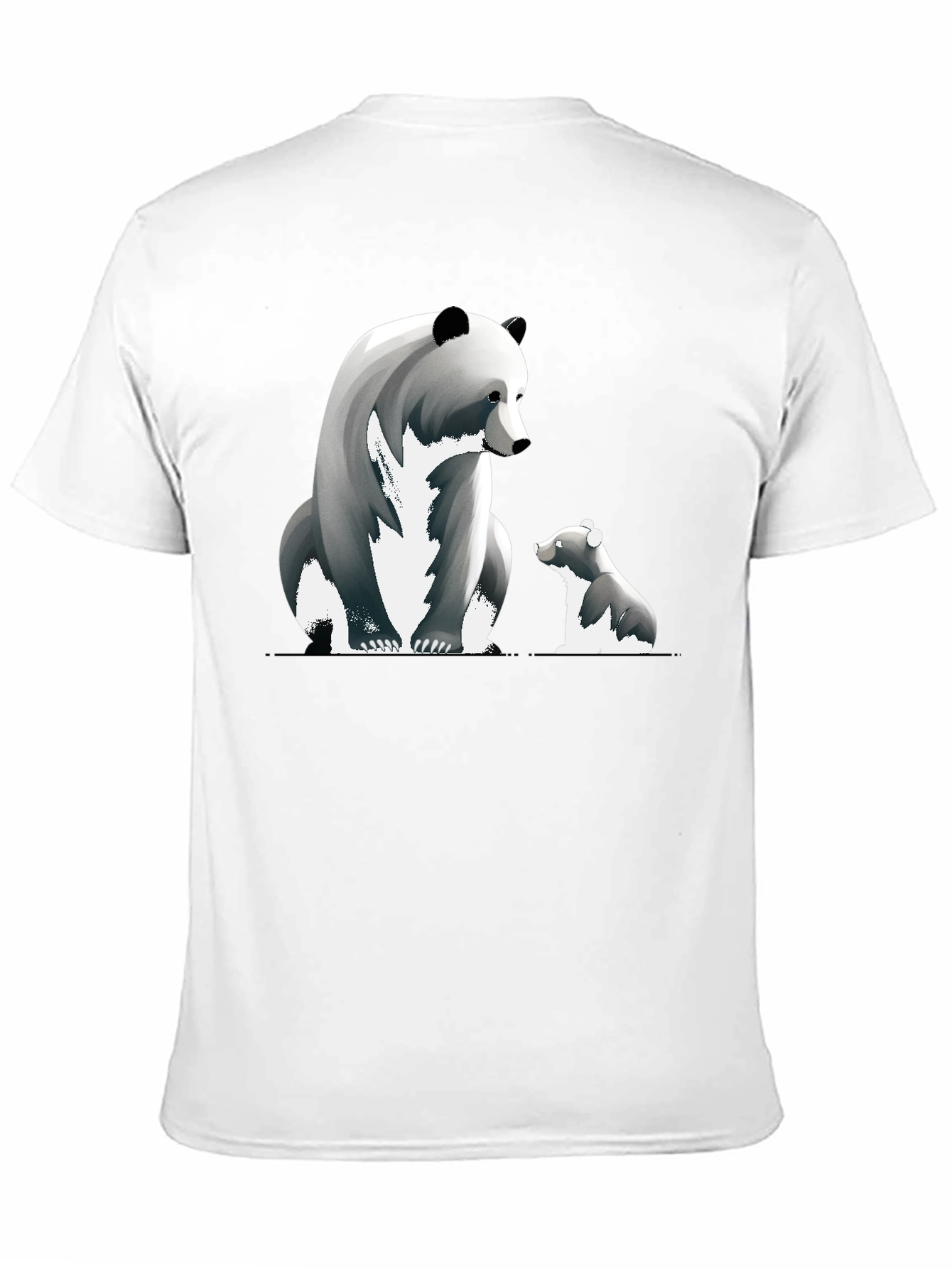 Bear & Cub Graphic T-Shirt - Stylish Black Tee