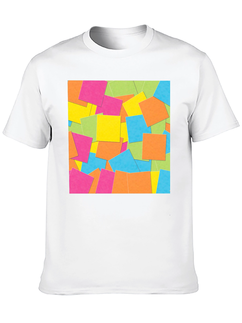 Abstract Square Pattern Black T-Shirt