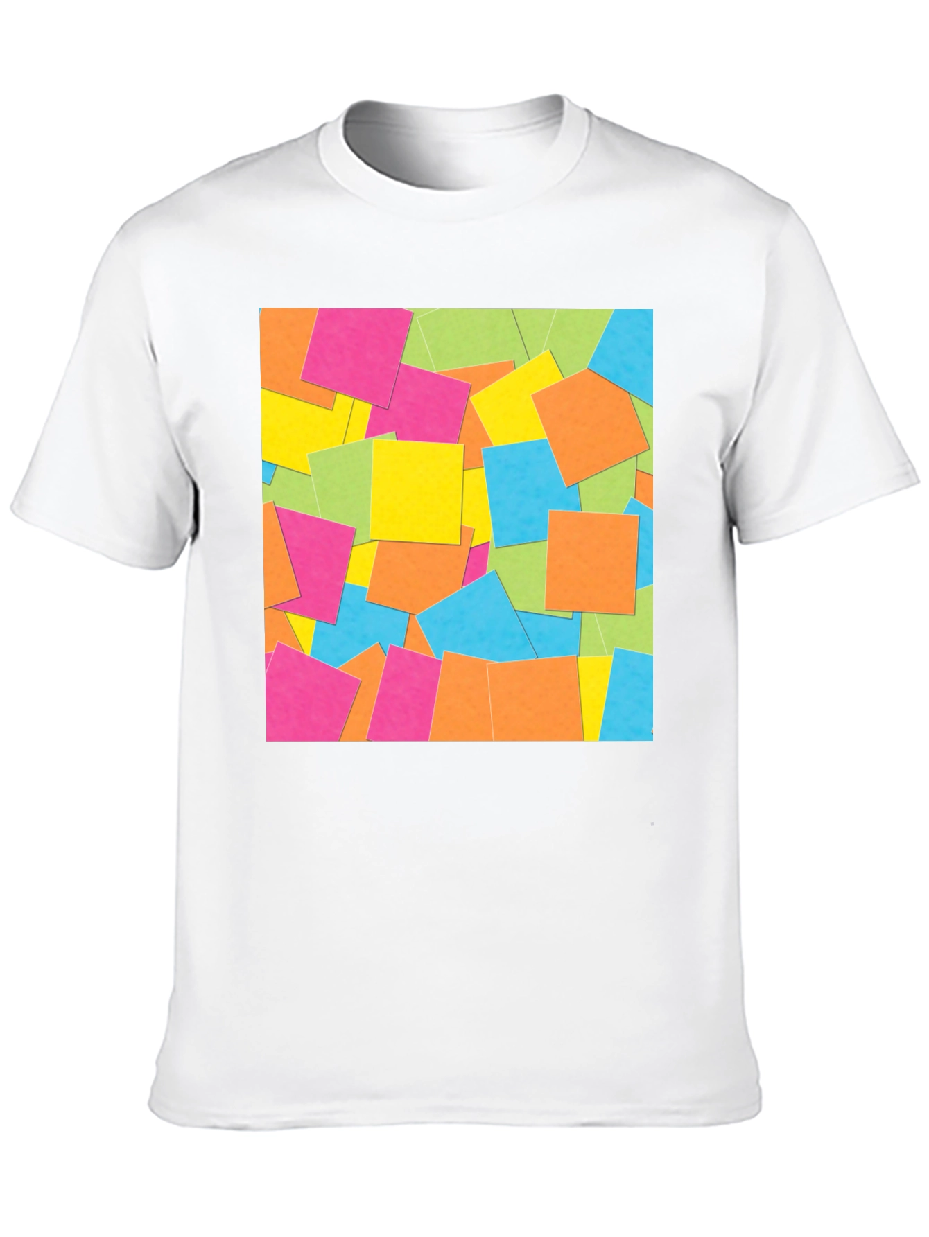 Abstract Square Pattern Black T-Shirt
