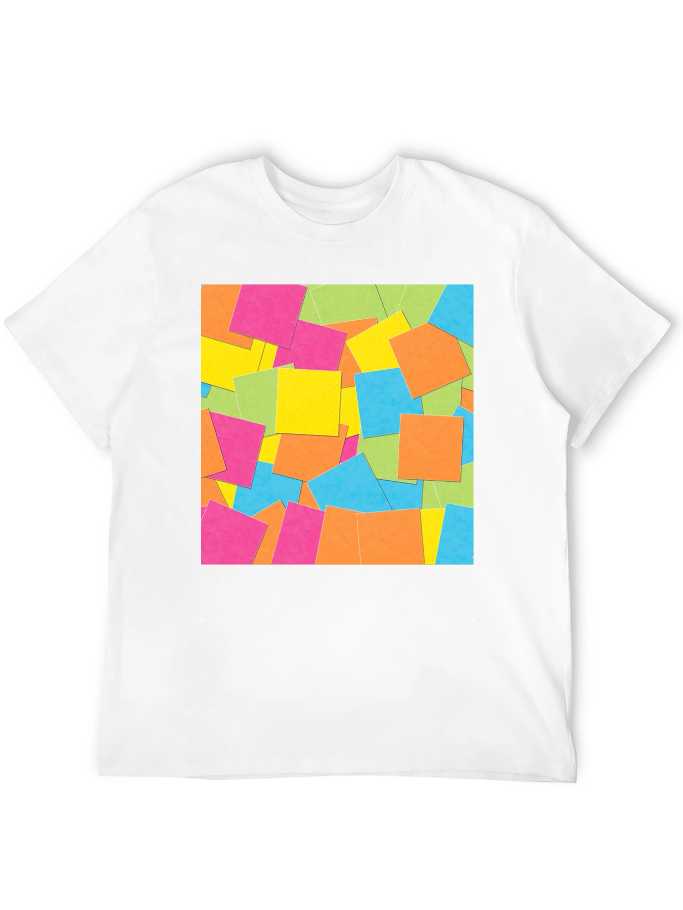 Abstract Square Pattern Black T-Shirt