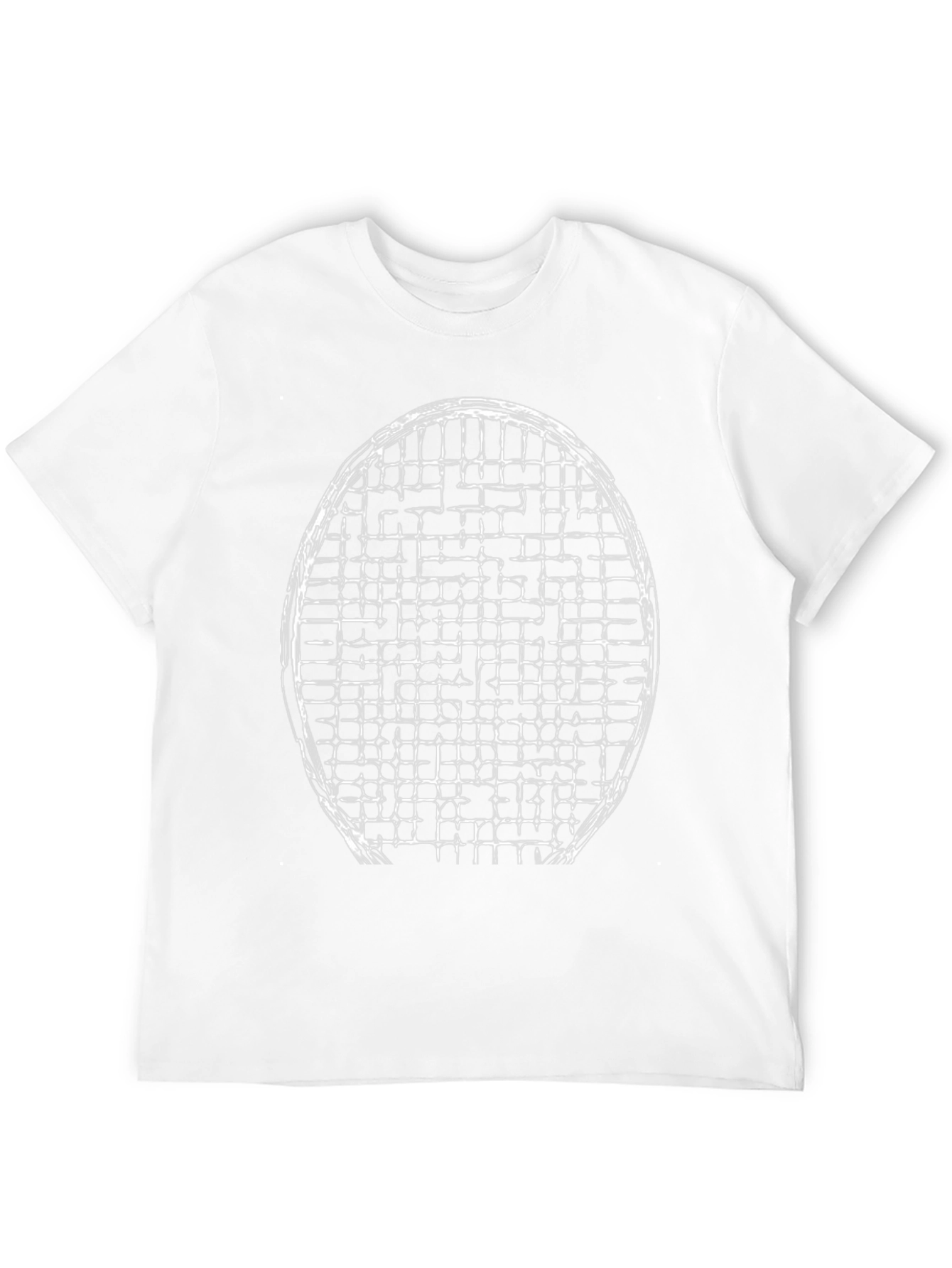 Abstract Grid Graphic Tee - Stylish Mens Black T-Shirt