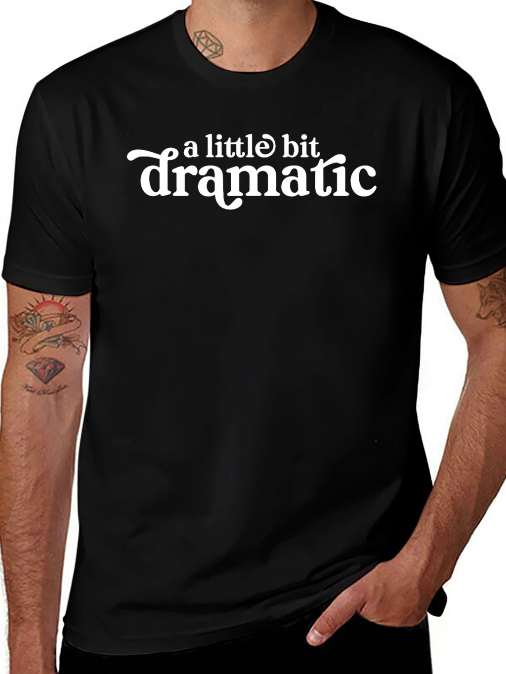 A Little Bit Dramatic Black Graphic Tee