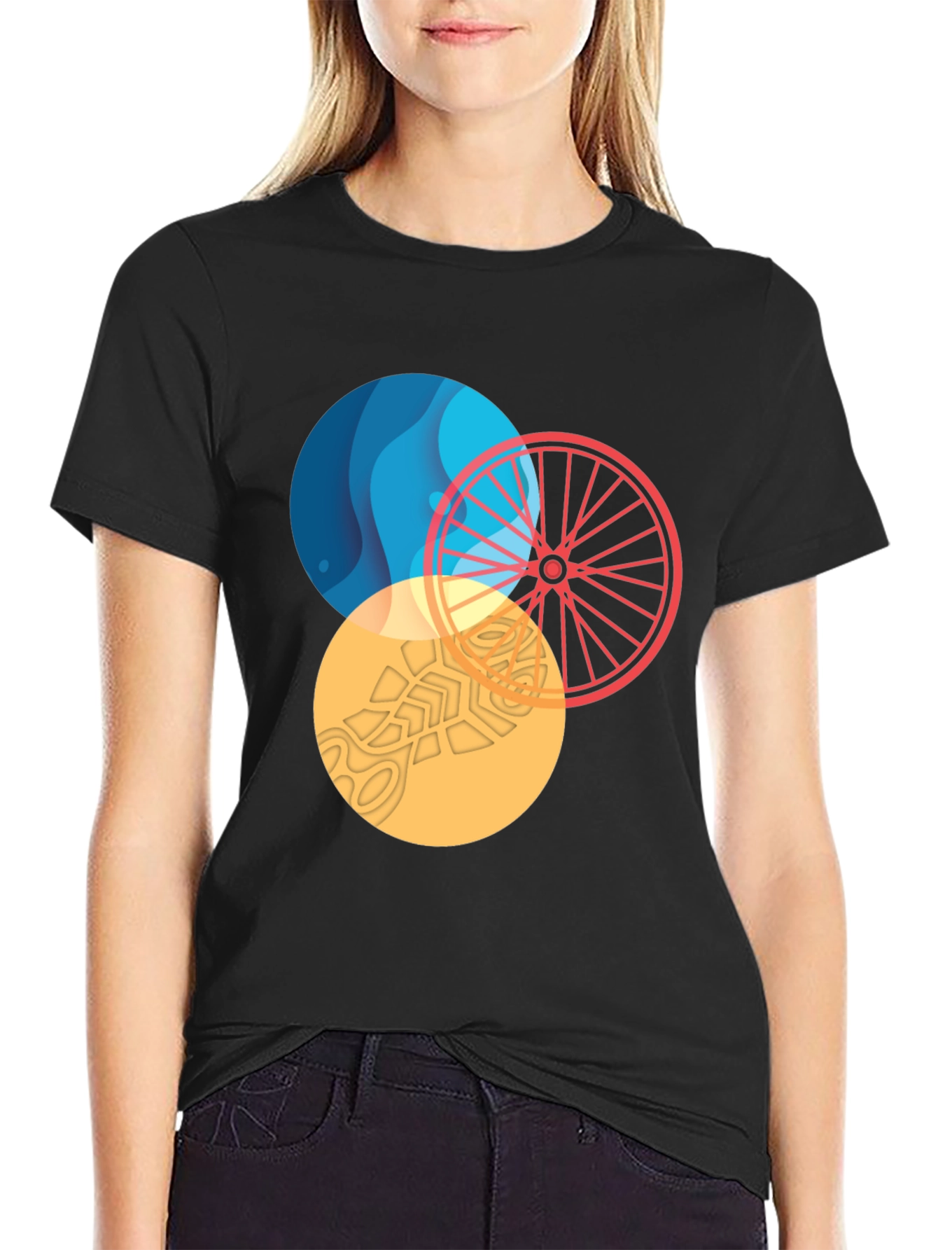 Abstract Circle Graphic Tee - Stylish Mens T-Shirt