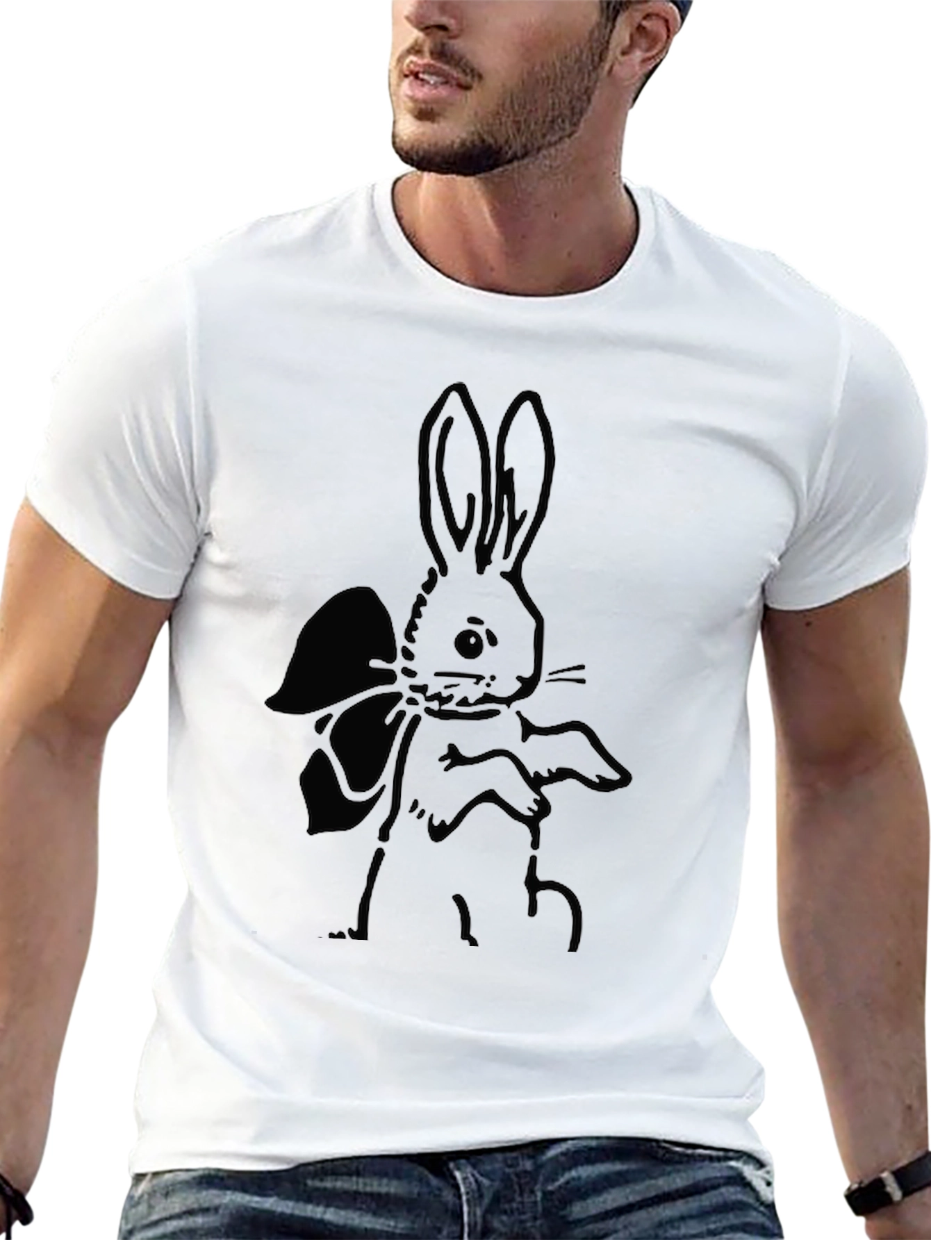 Bunny Bow T-Shirt - Unisex Black Tee