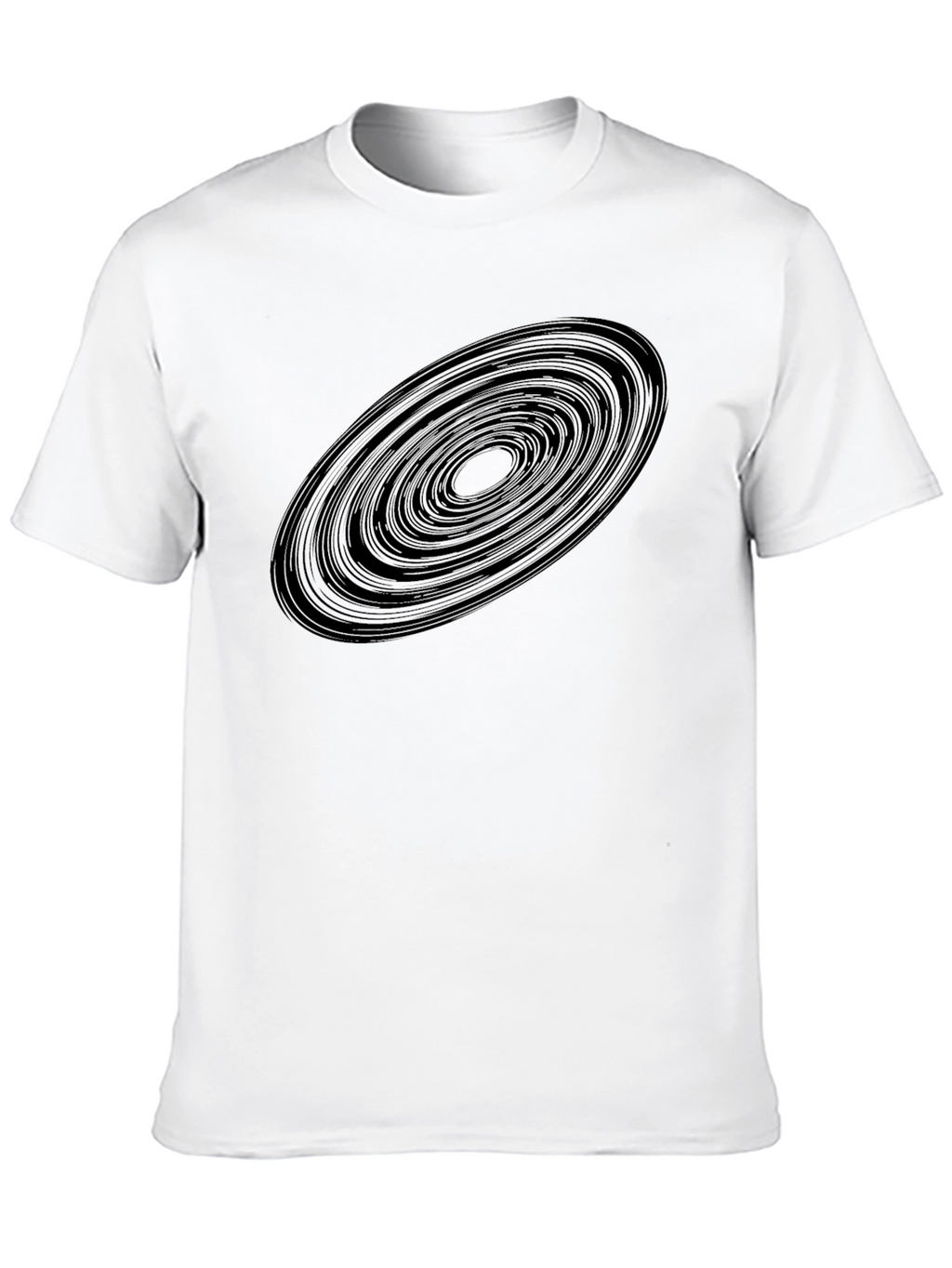 Abstract Rings Graphic Black T-Shirt