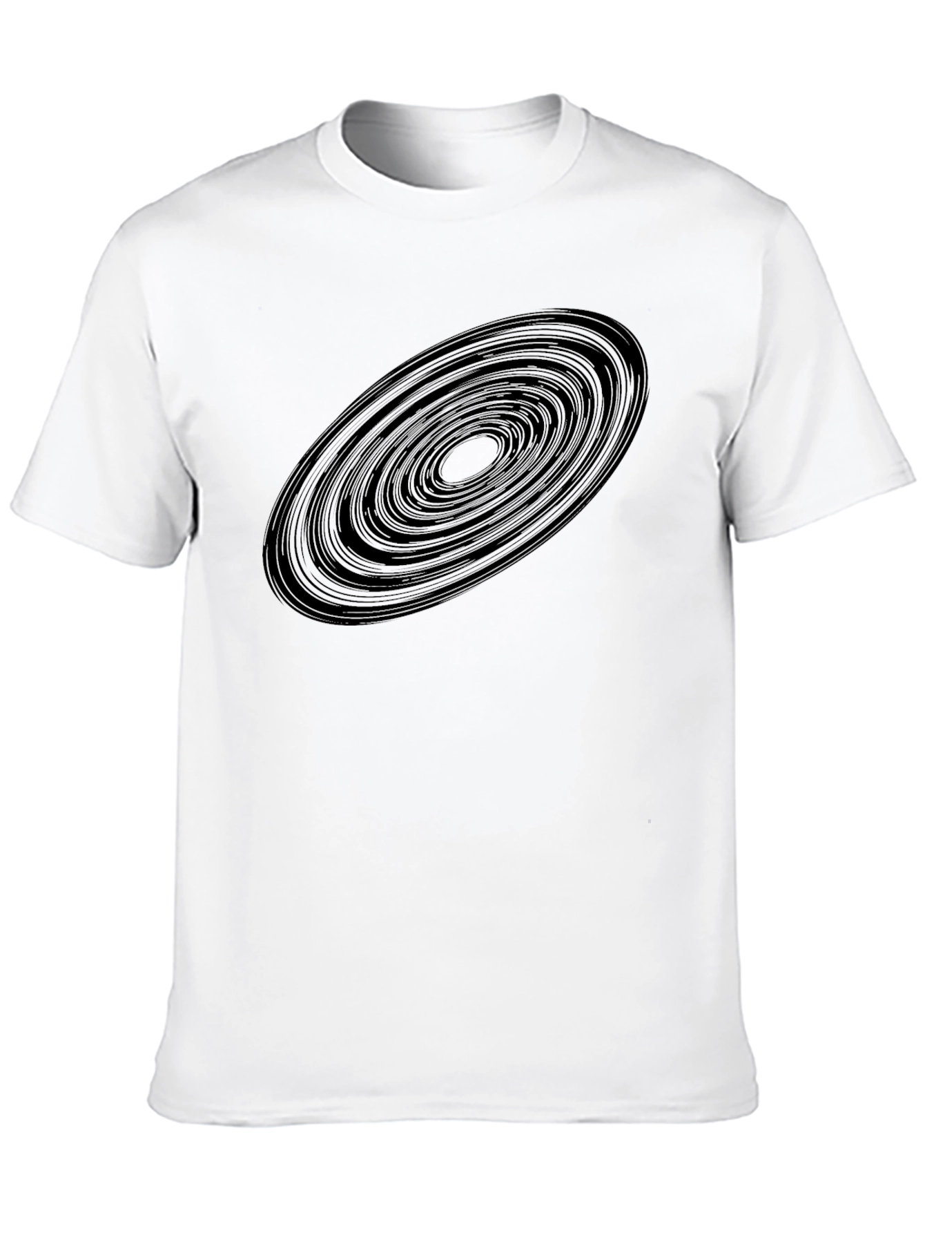 Abstract Rings Graphic Black T-Shirt