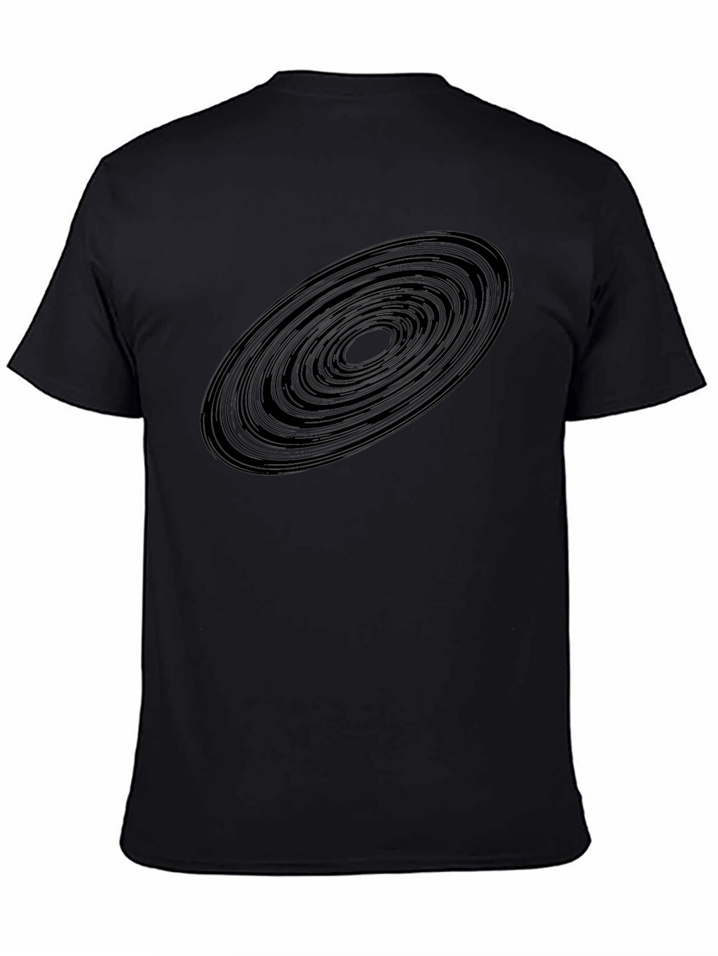 Abstract Rings Graphic Black T-Shirt