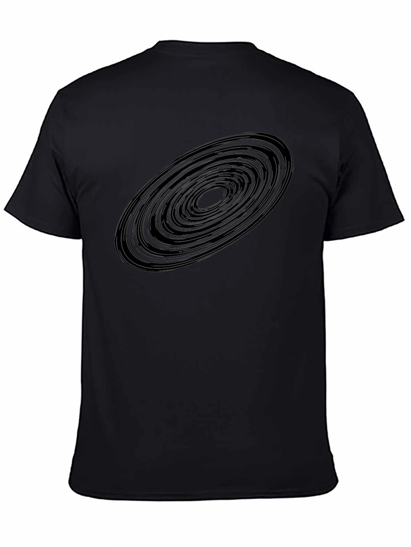 Abstract Rings Graphic Black T-Shirt