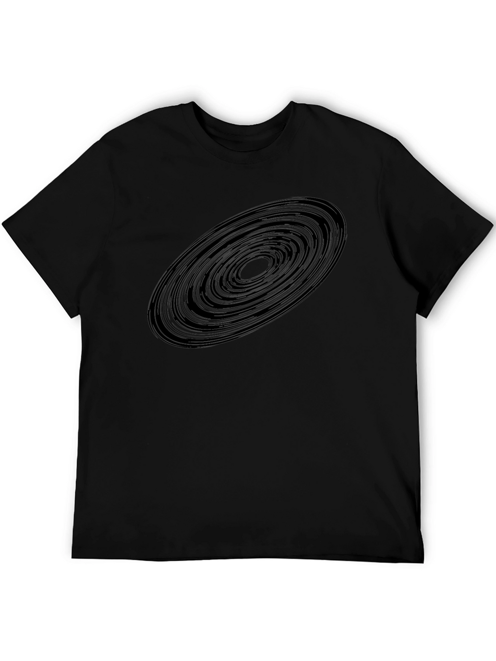 Abstract Rings Graphic Black T-Shirt