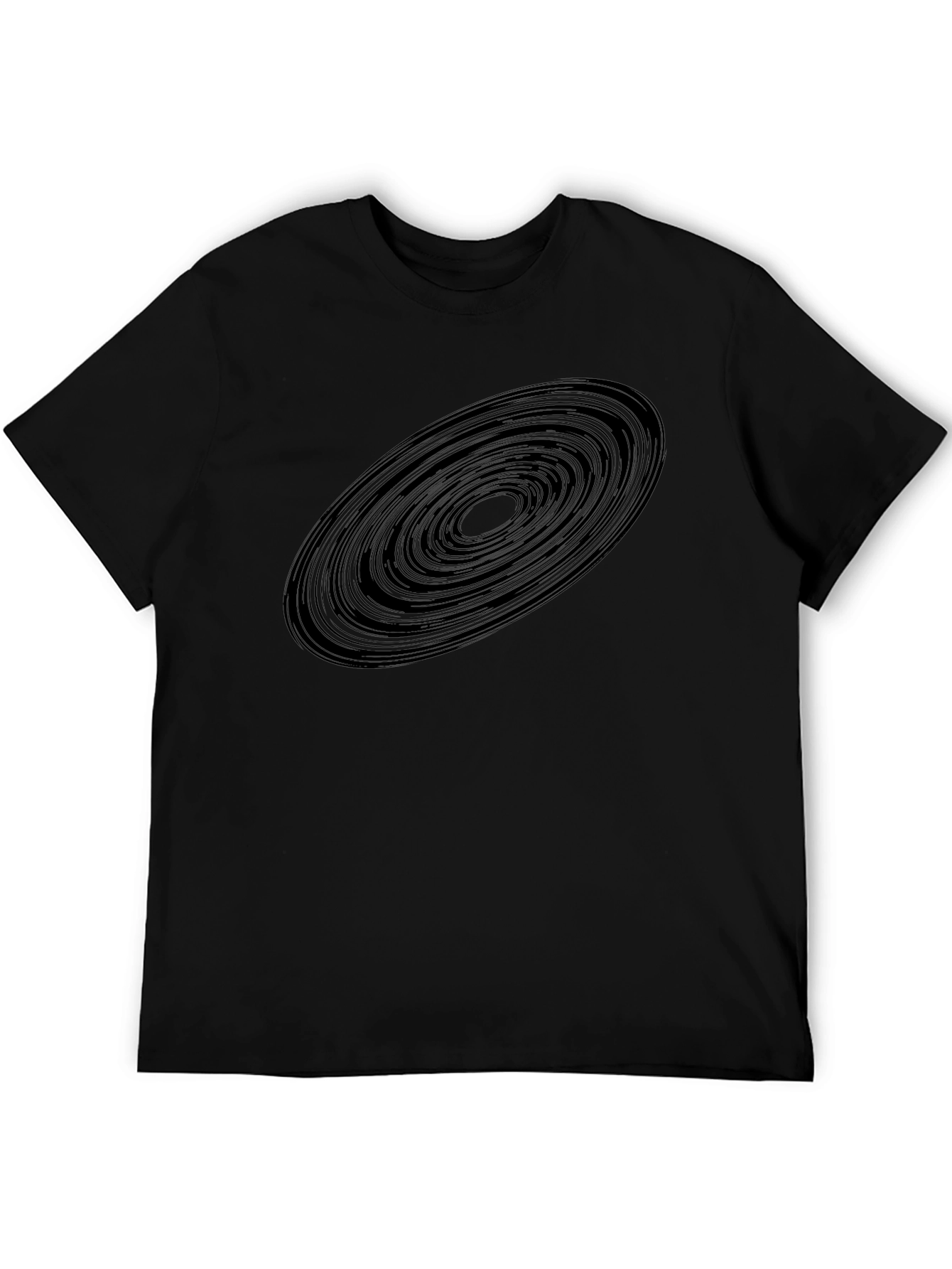 Abstract Rings Graphic Black T-Shirt