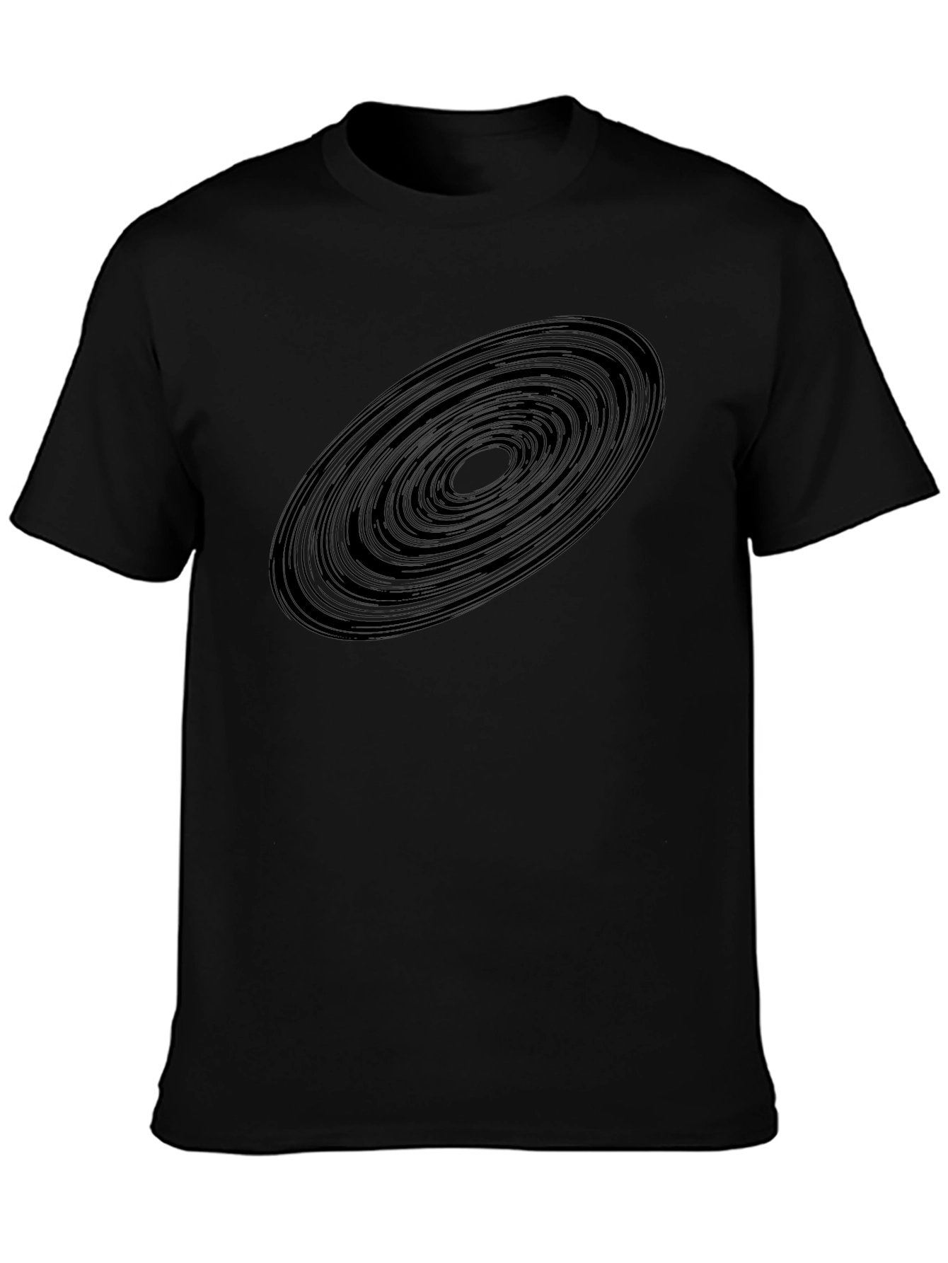 Abstract Rings Graphic Black T-Shirt