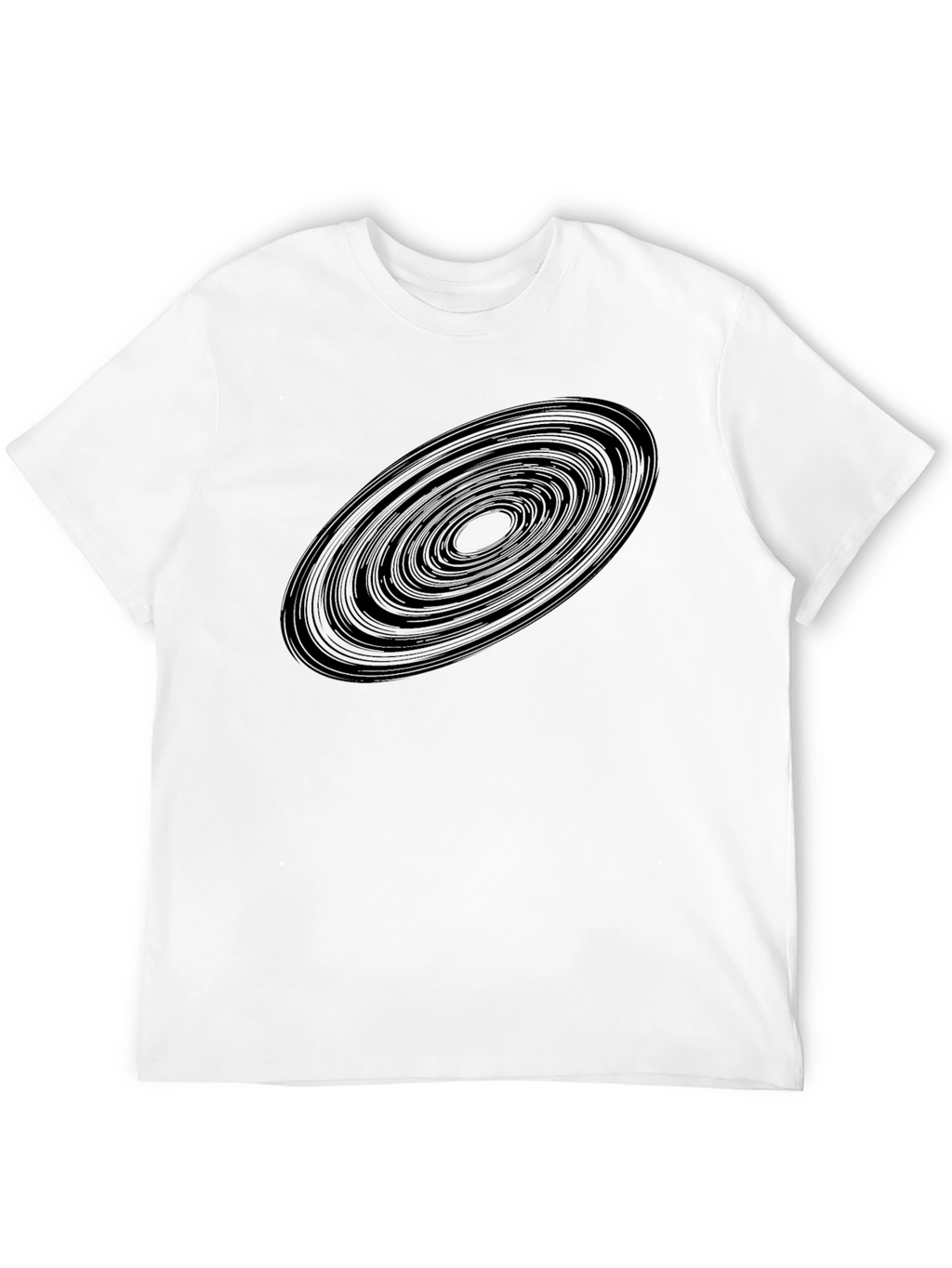 Abstract Rings Graphic Black T-Shirt