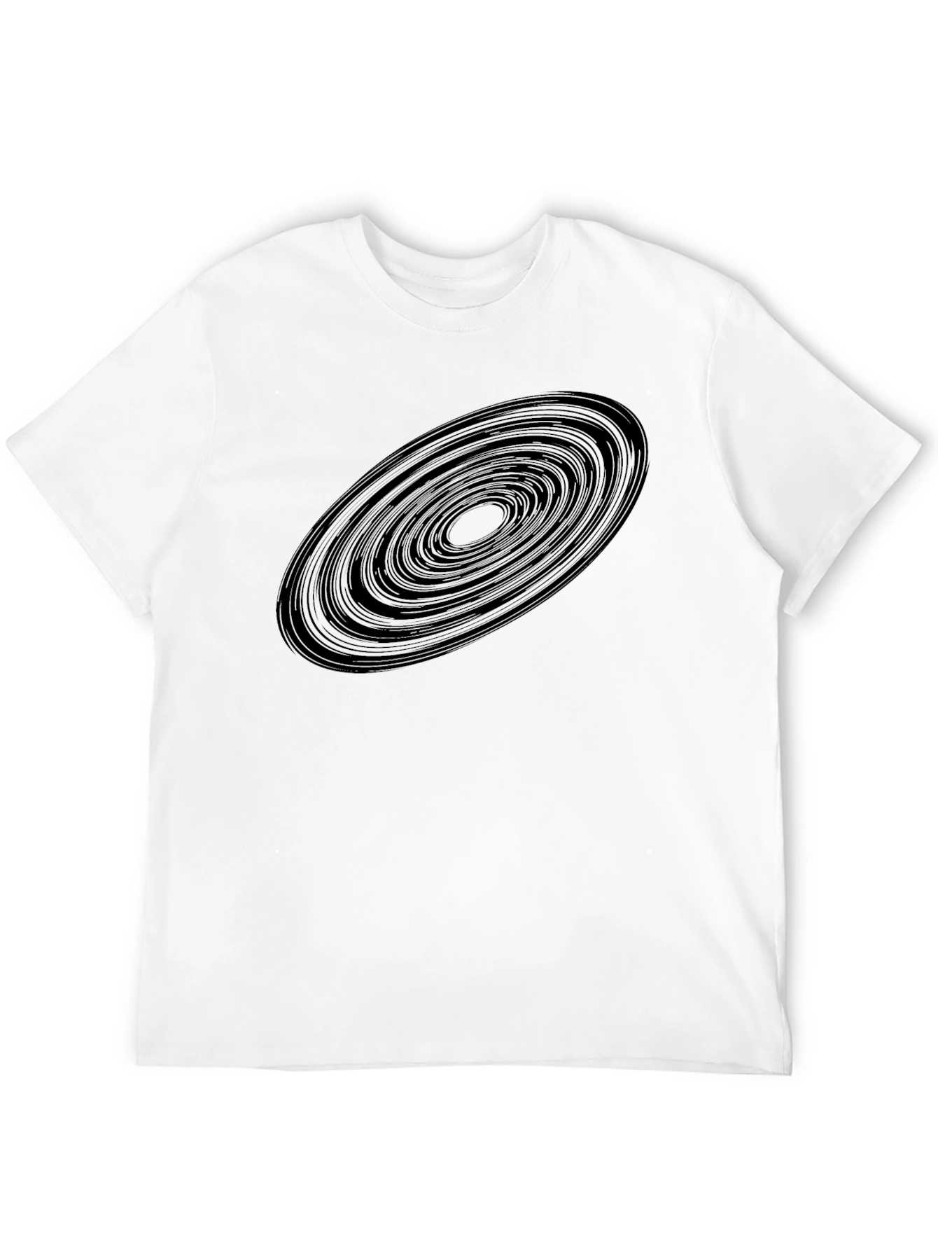 Abstract Rings Graphic Black T-Shirt