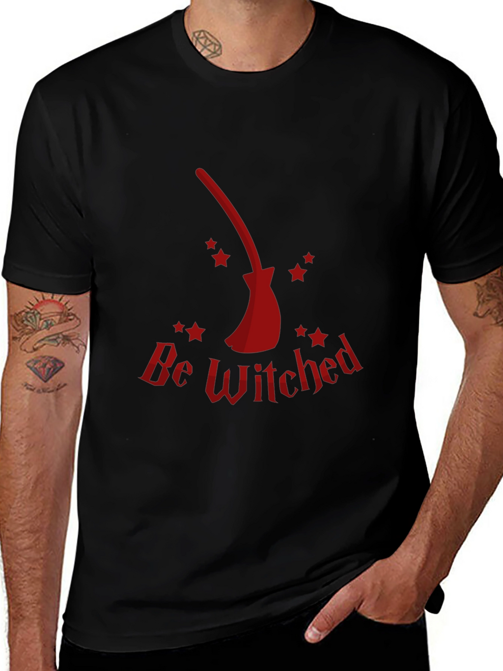 Be Witched Broomstick Graphic Tee - Halloween