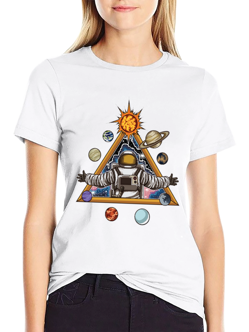 Astronaut Solar System Graphic Tee
