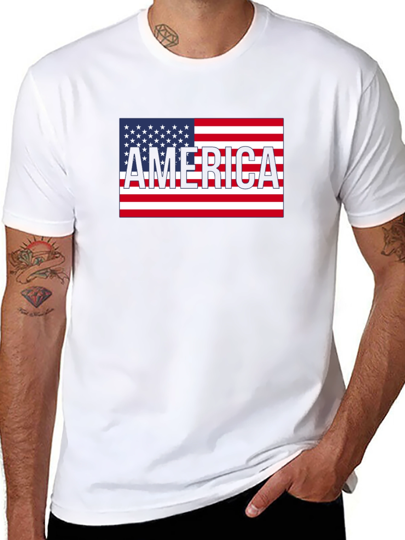 America Flag Graphic Tee Patriotic USA