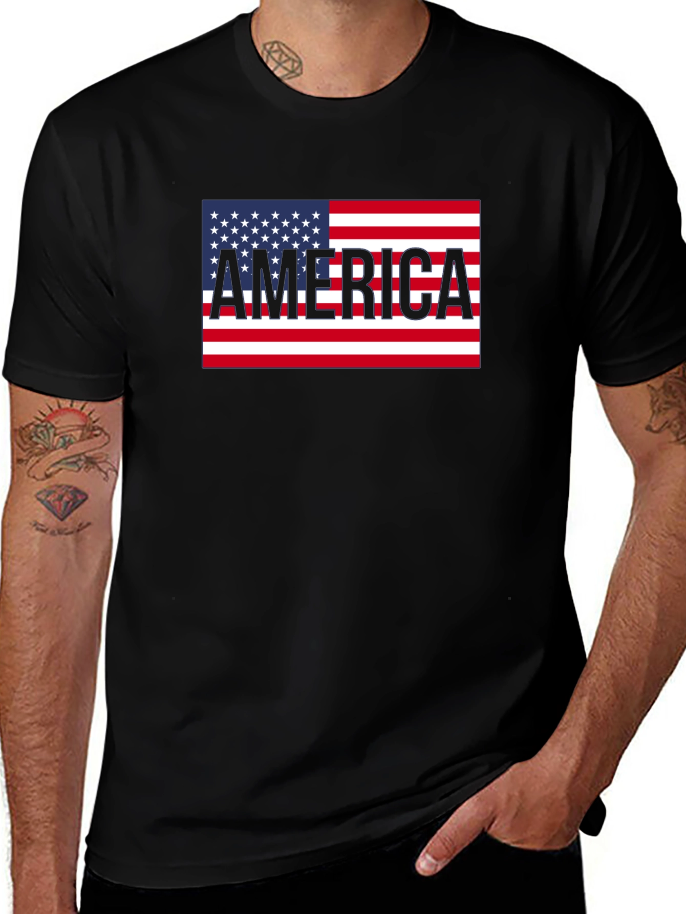 America Flag Graphic Tee Patriotic USA