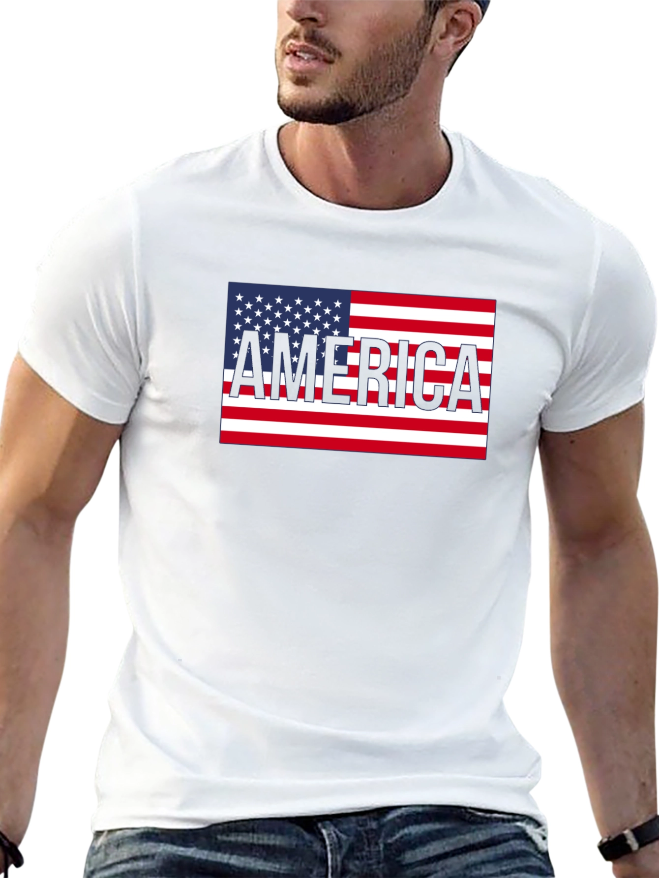 America Flag Graphic Tee Patriotic USA