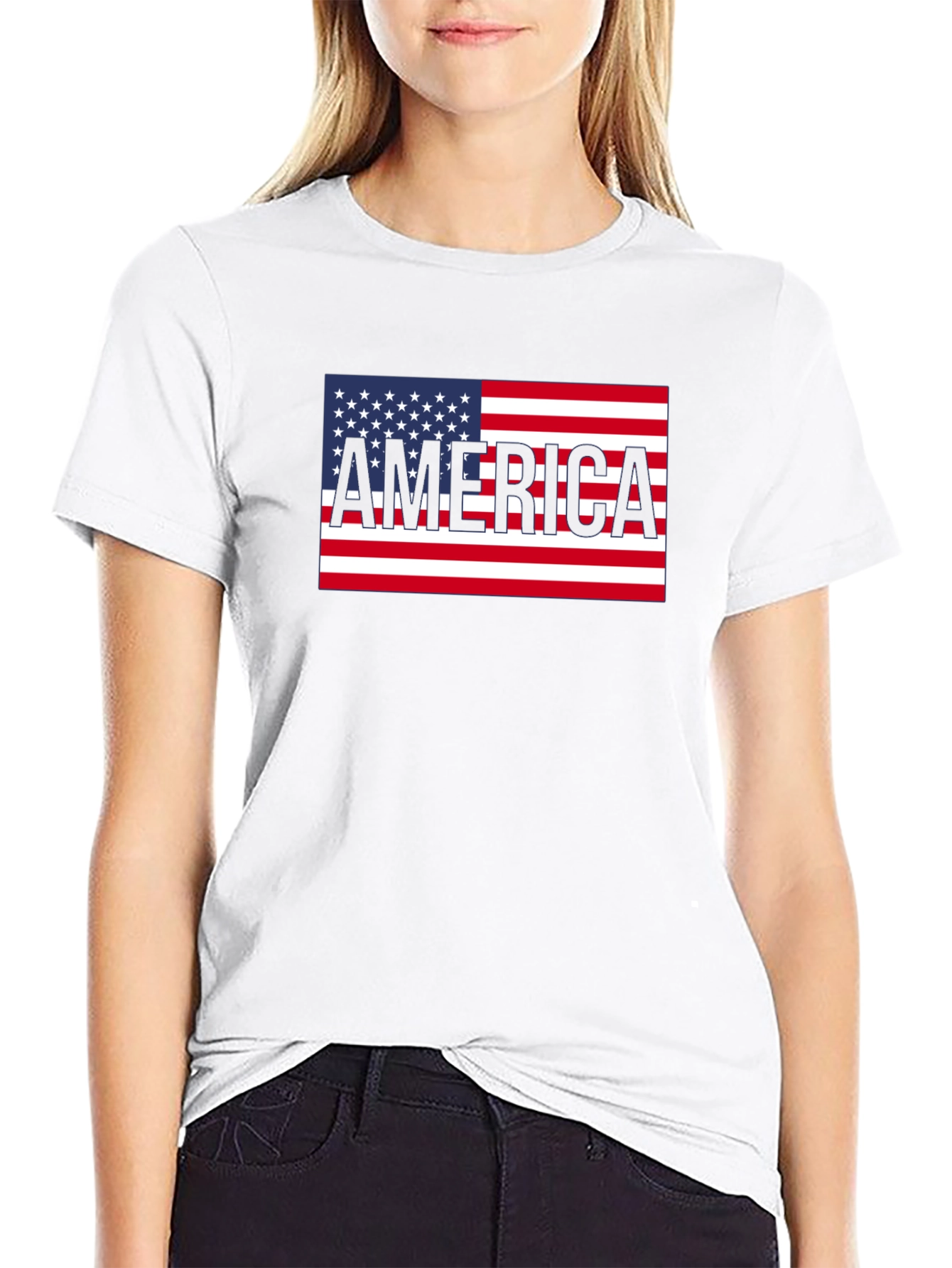 America Flag Graphic Tee Patriotic USA