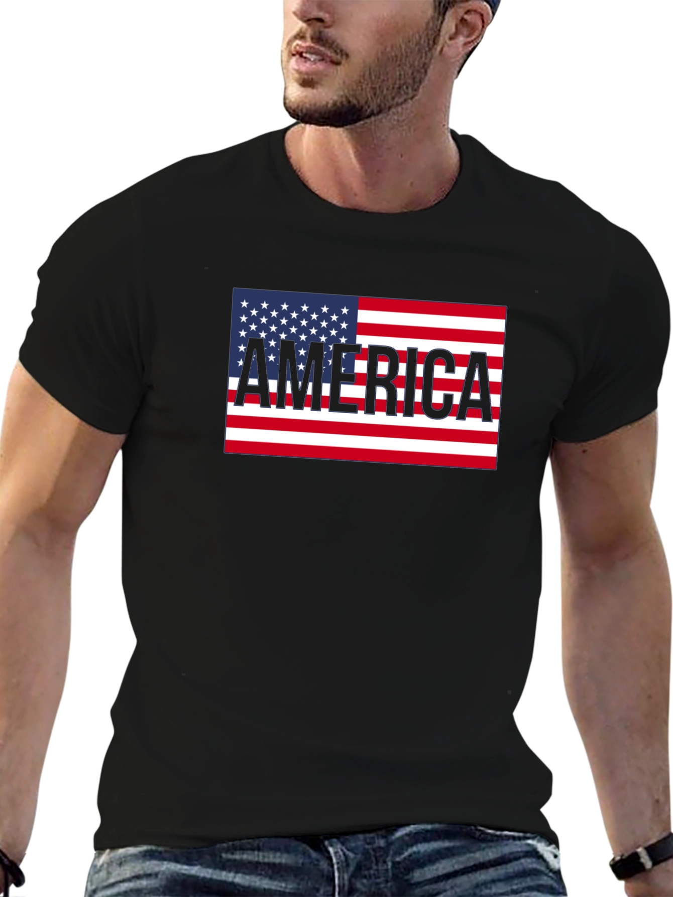 America Flag Graphic Tee Patriotic USA