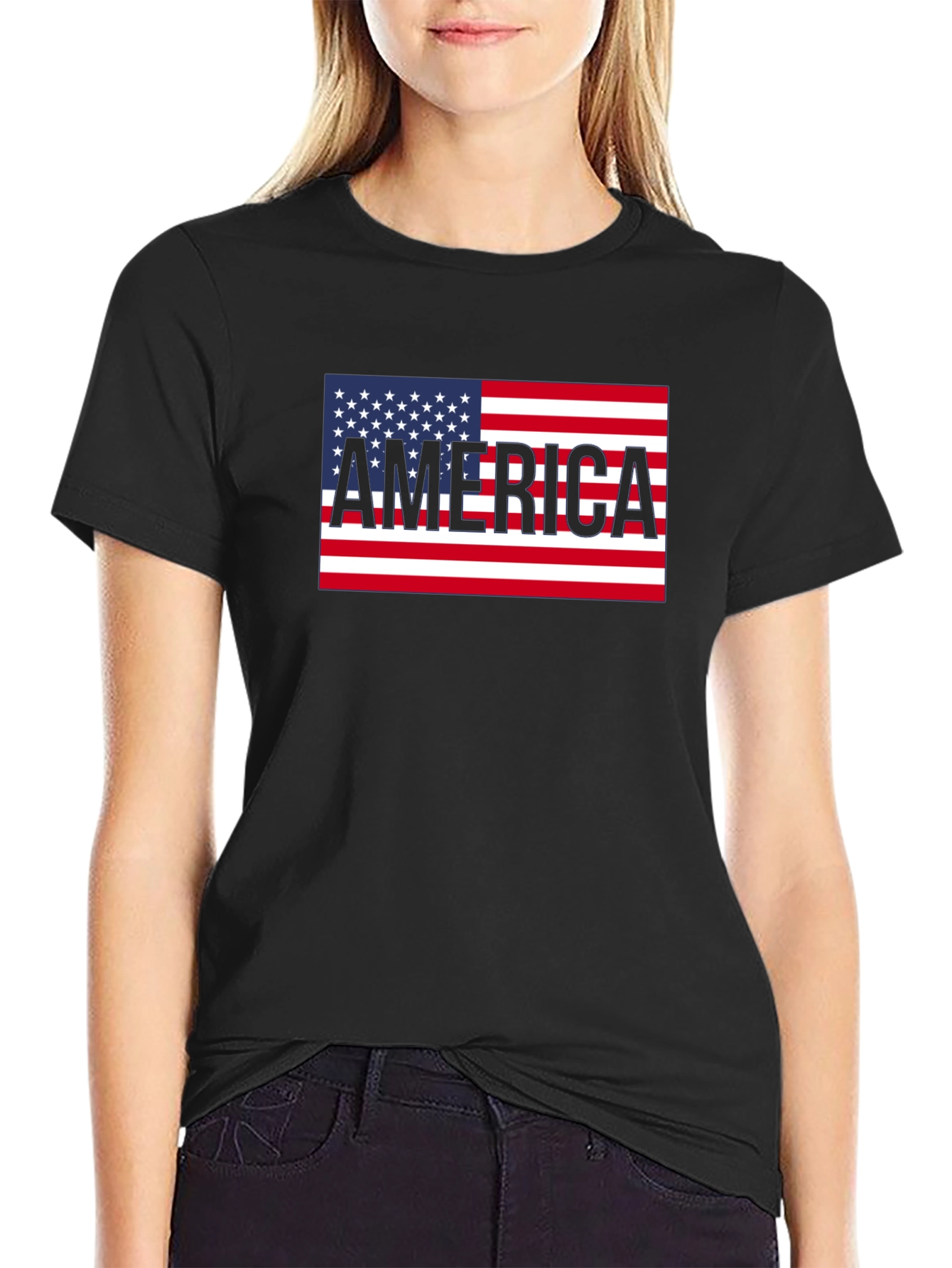 America Flag Graphic Tee Patriotic USA