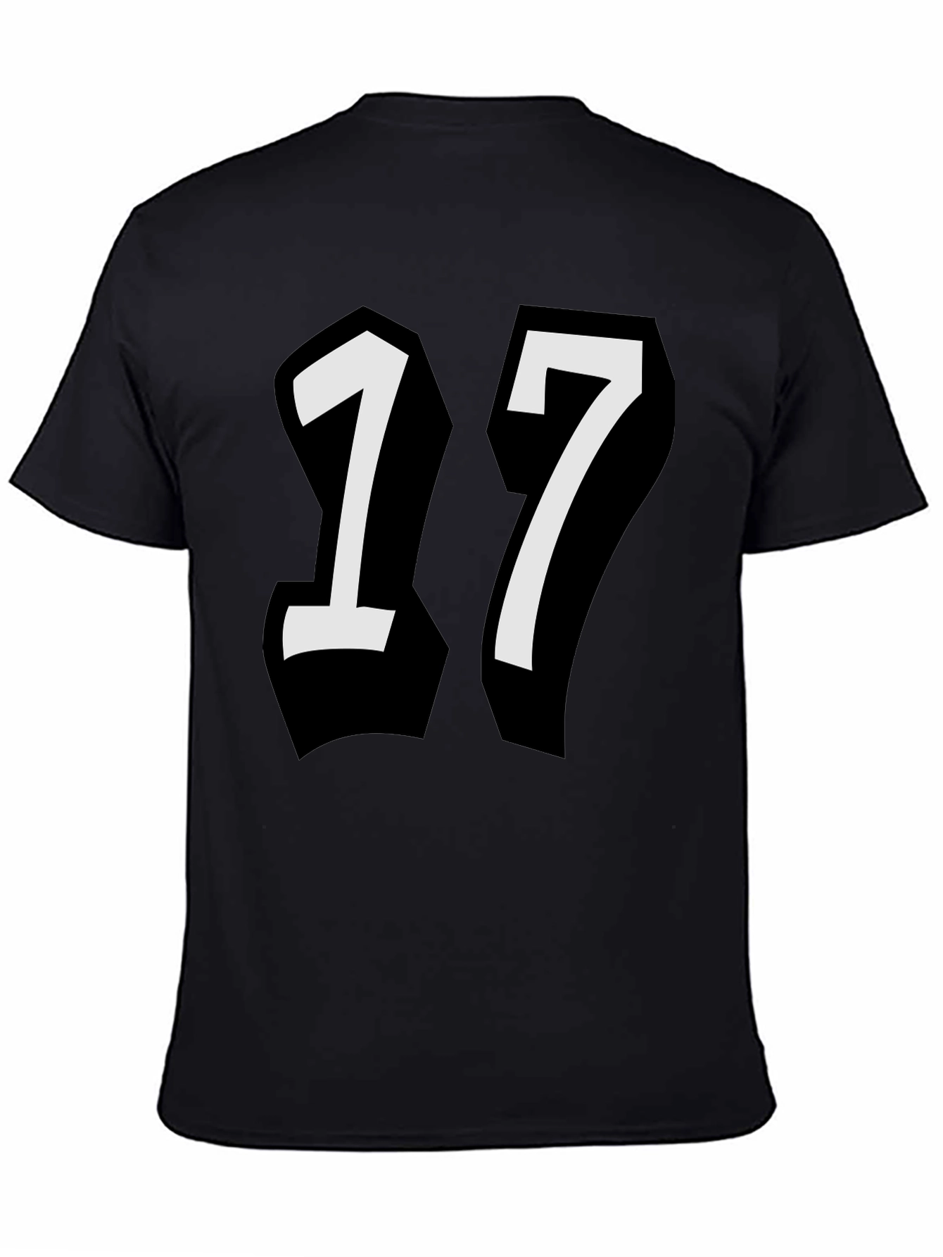 Bold Number 17 Black T-Shirt