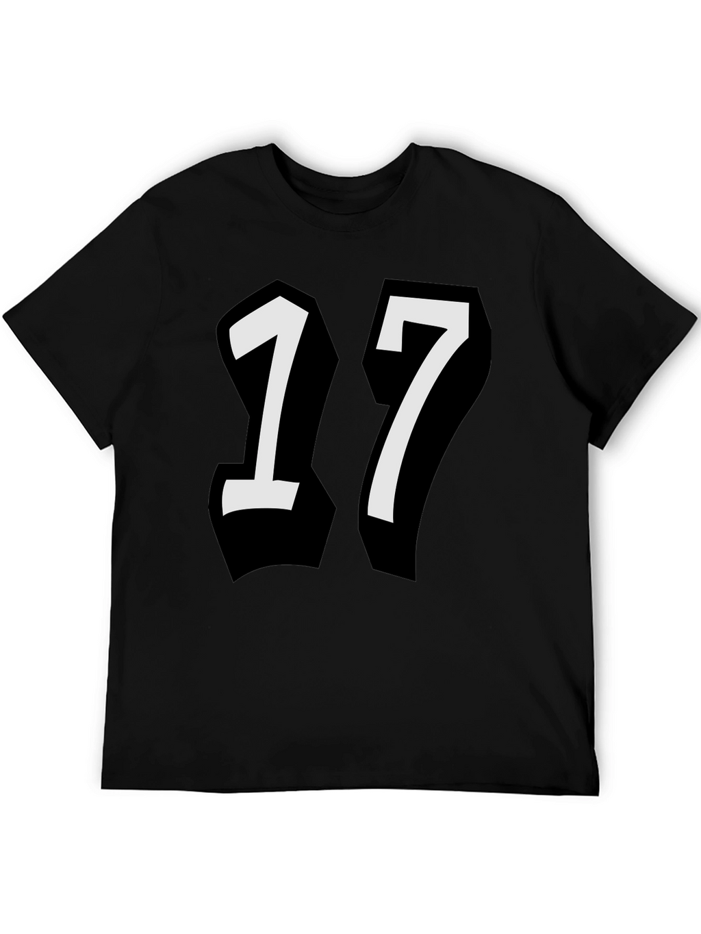 Bold Number 17 Black T-Shirt
