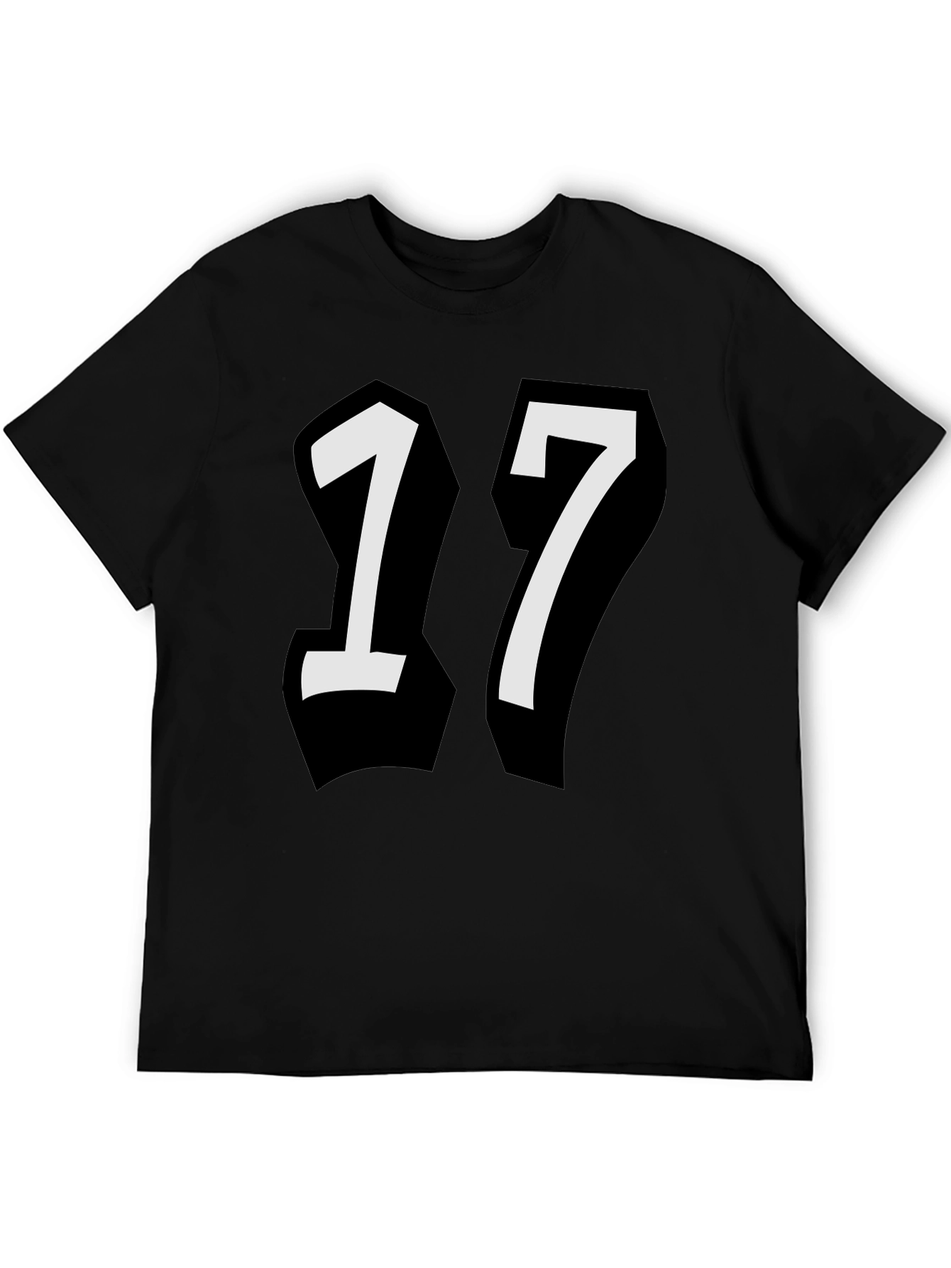 Bold Number 17 Black T-Shirt