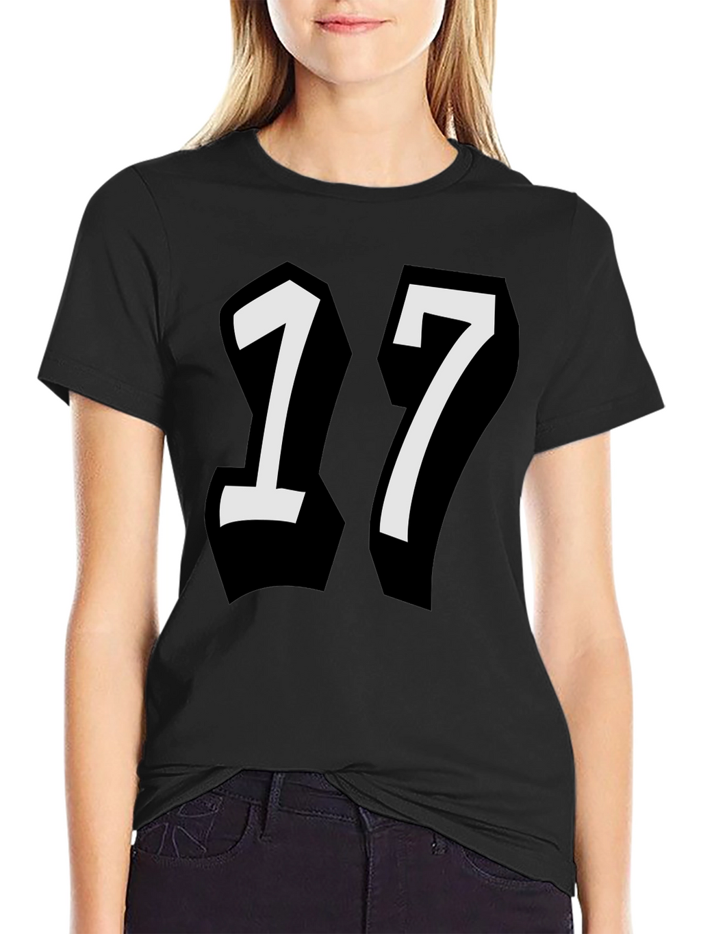 Bold Number 17 Black T-Shirt