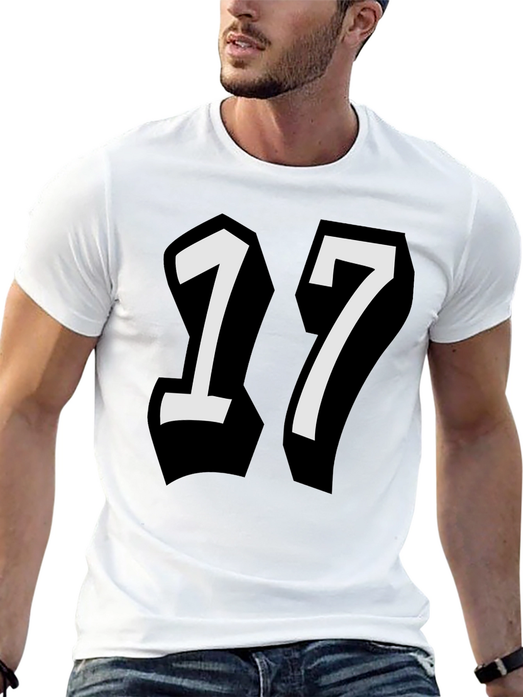 Bold Number 17 Black T-Shirt