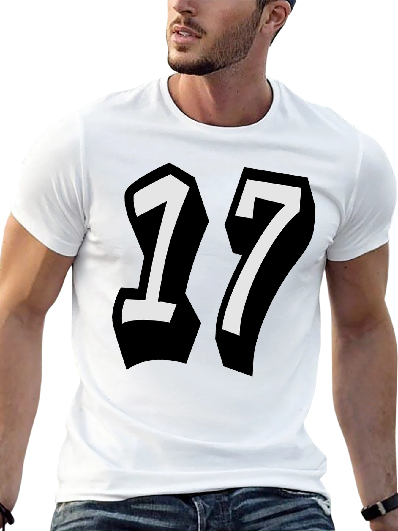 Bold Number 17 Black T-Shirt