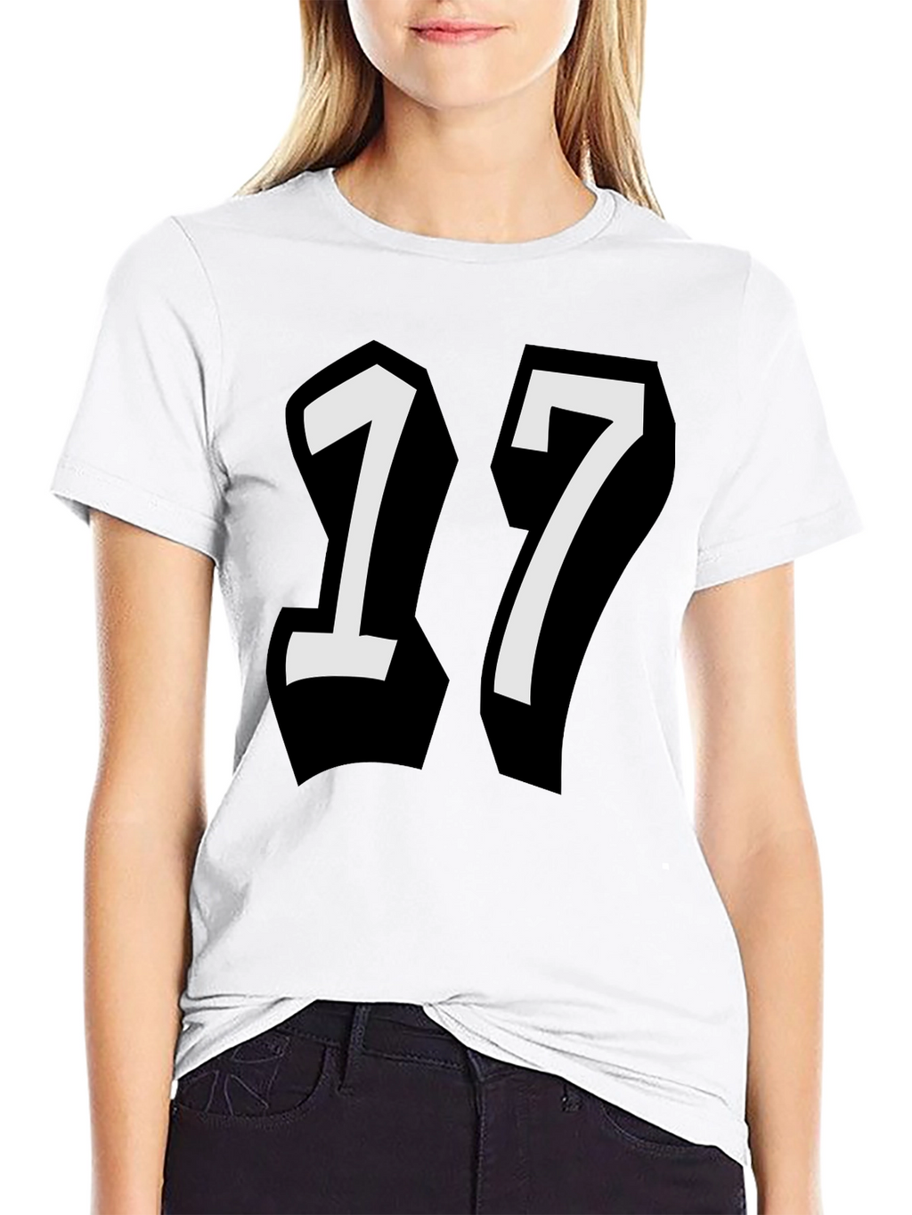 Bold Number 17 Black T-Shirt
