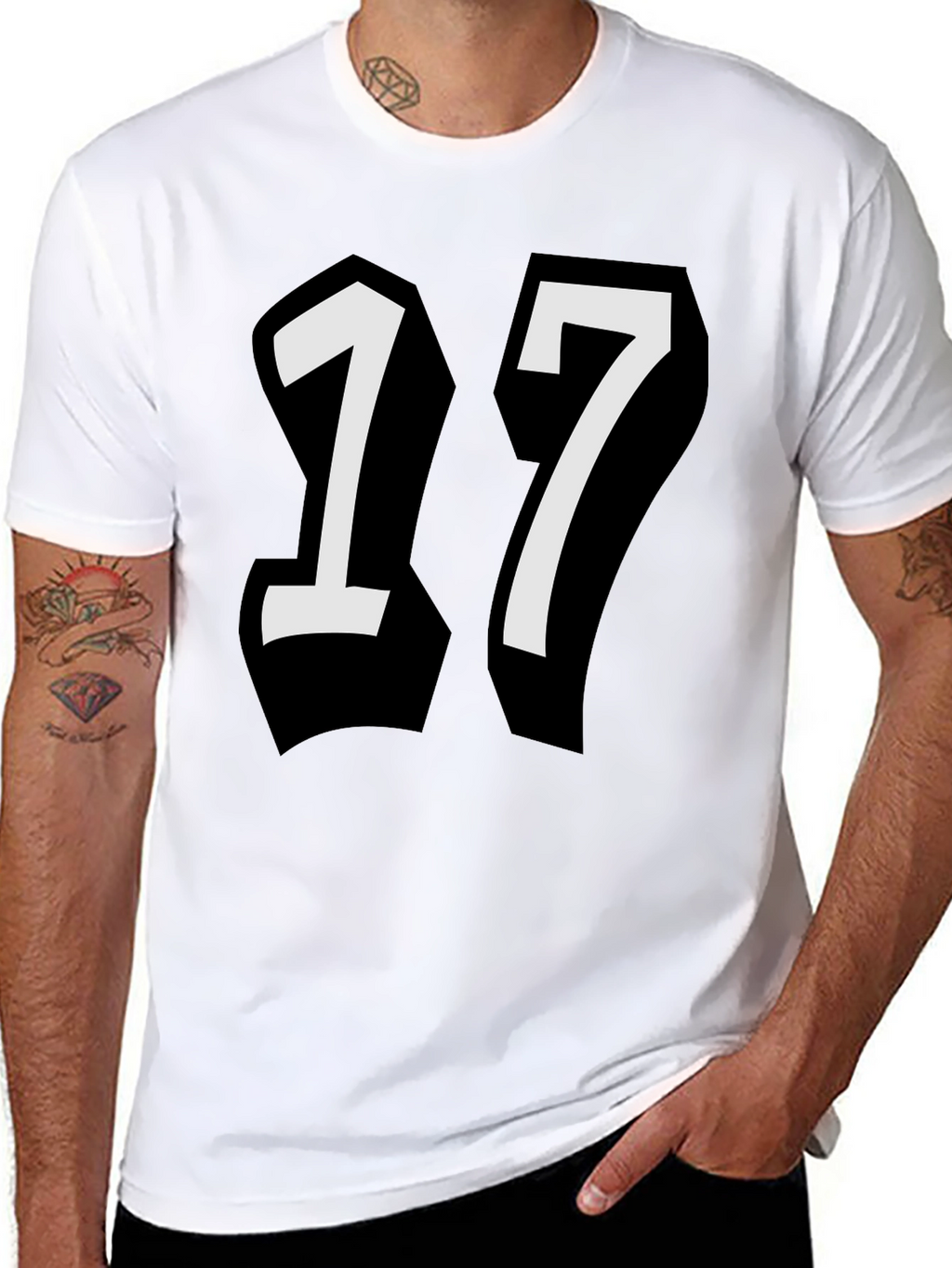 Bold Number 17 Black T-Shirt
