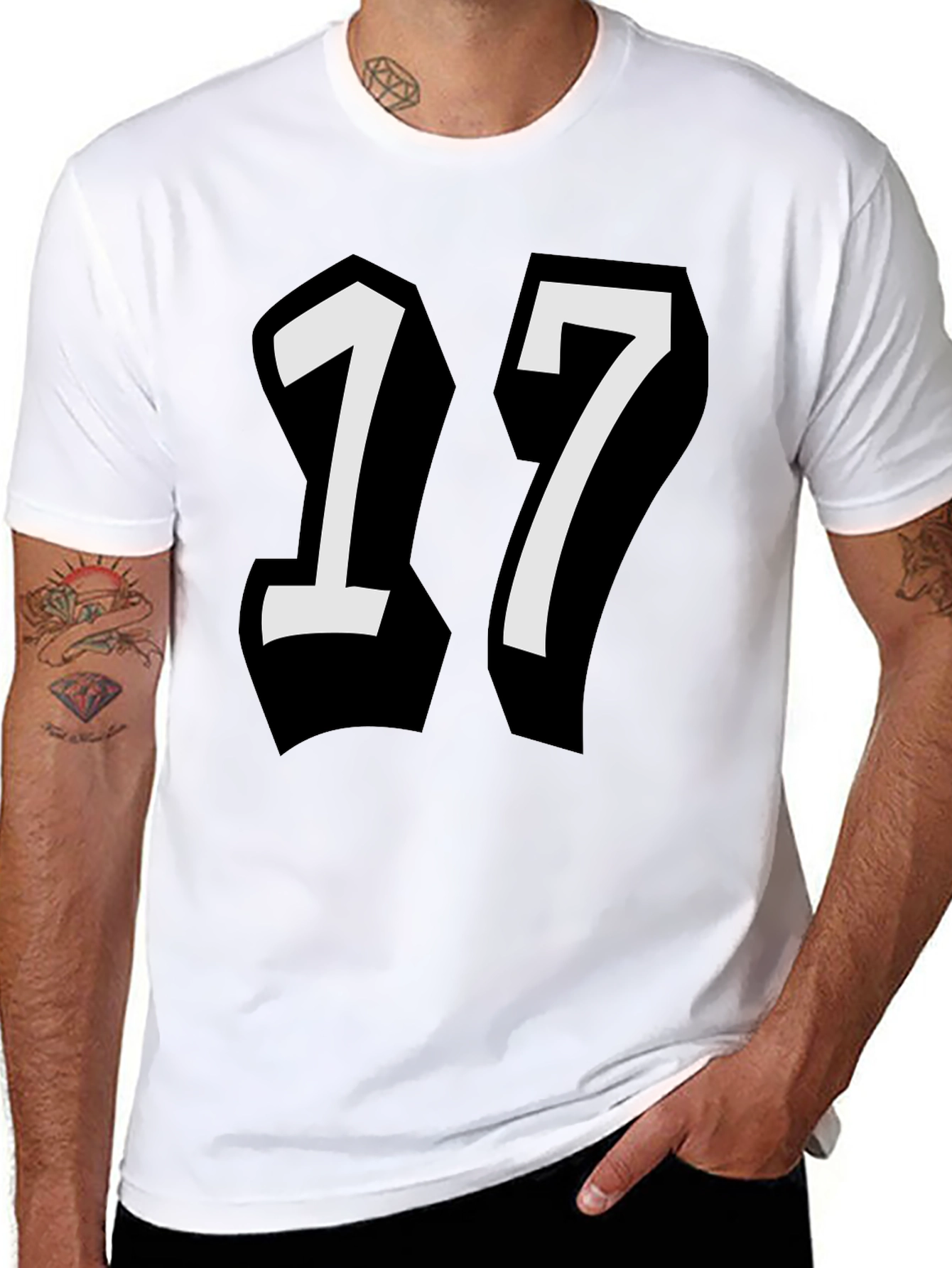 Bold Number 17 Black T-Shirt