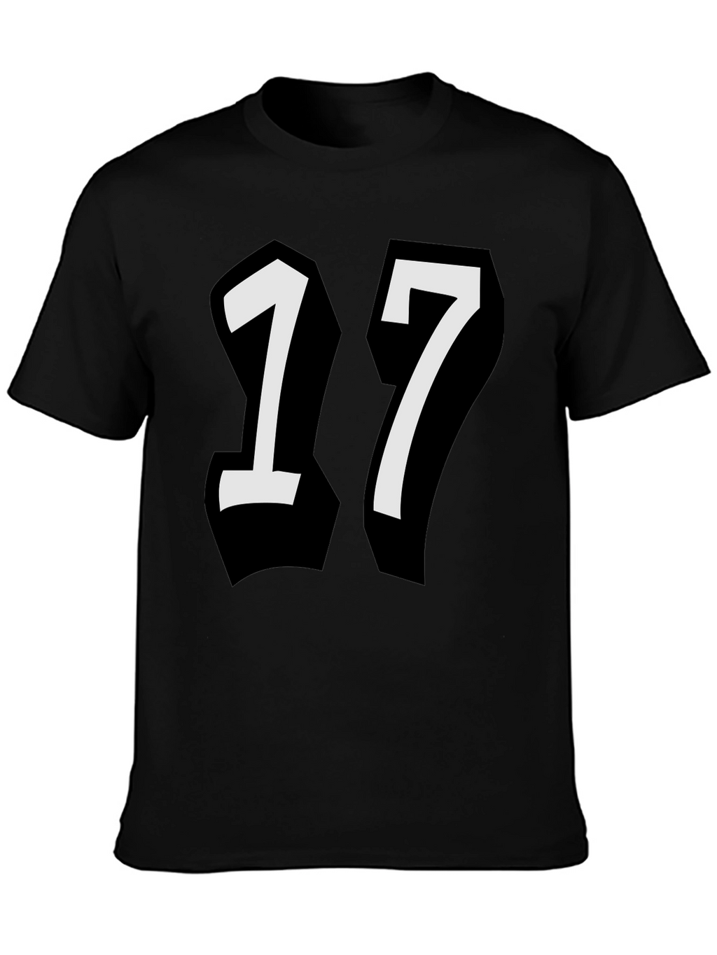Bold Number 17 Black T-Shirt