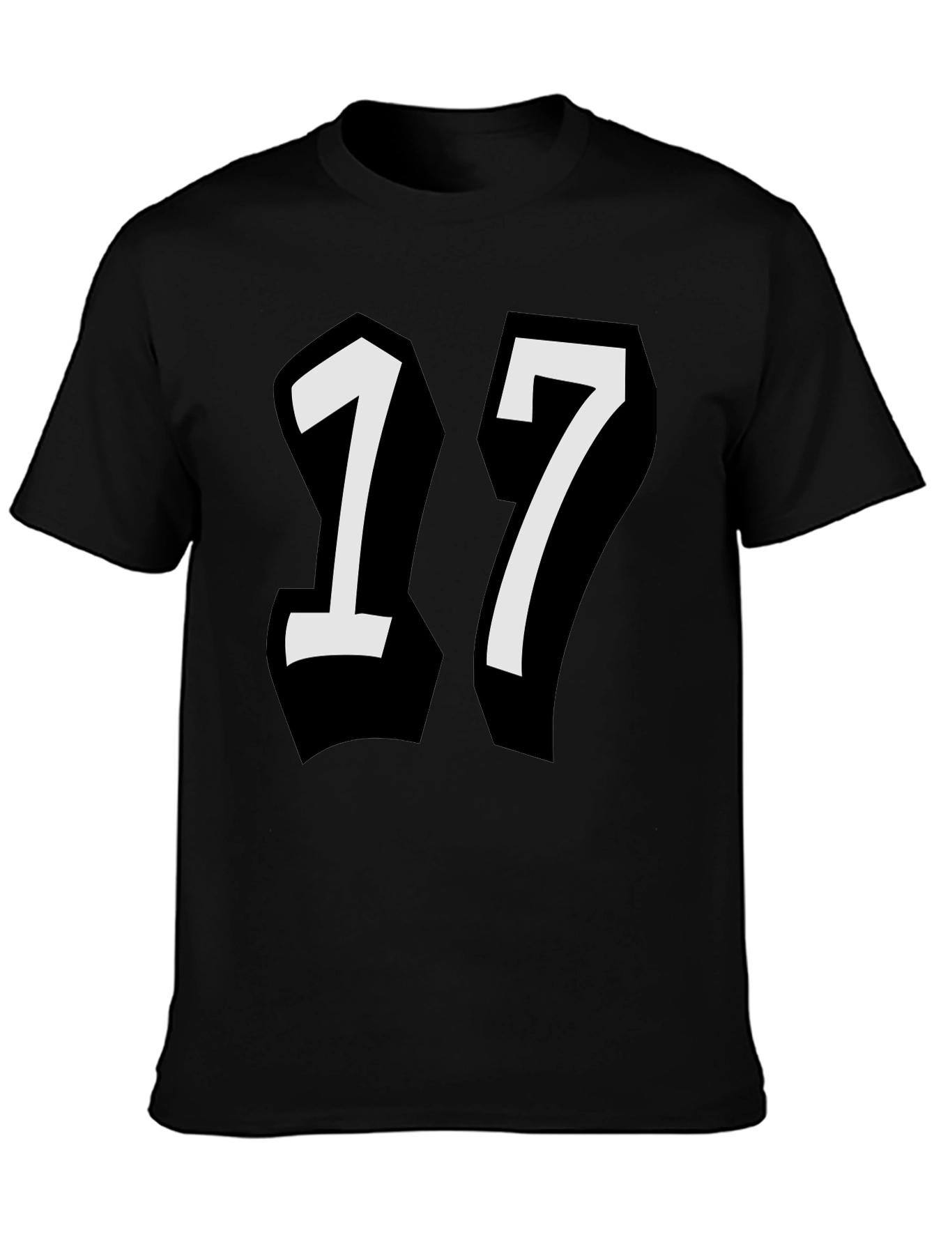Bold Number 17 Black T-Shirt