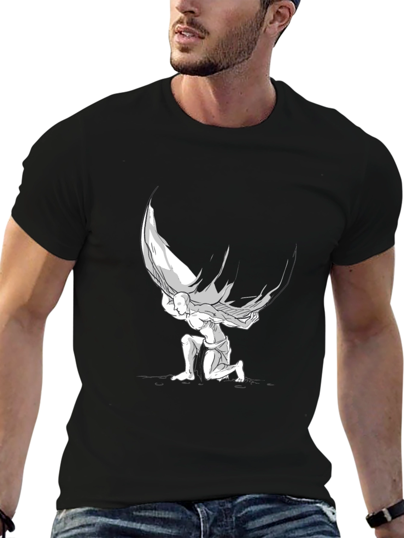 Atlas Graphic T-Shirt - Black Cotton Blend